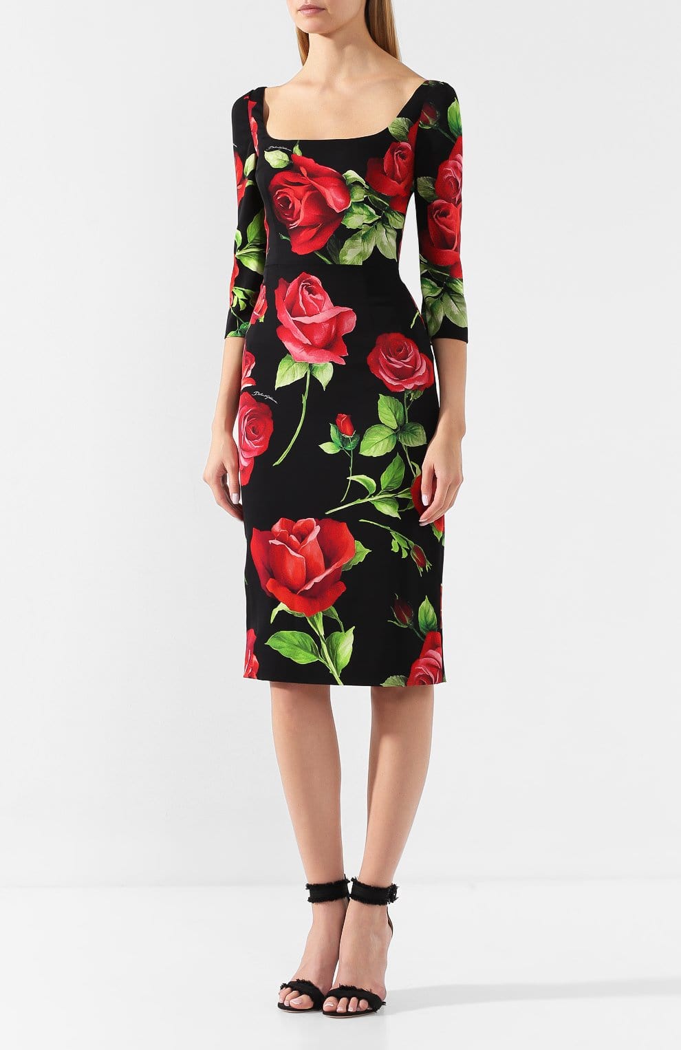 Dolce & Gabbana Floral Print Fitted Dress