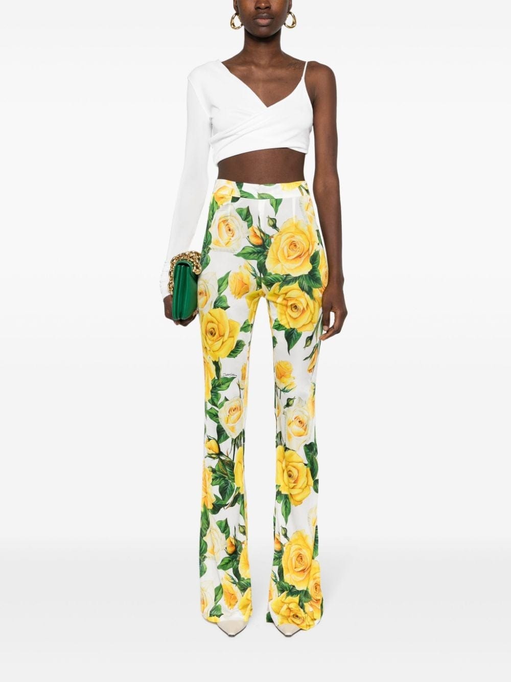 Dolce & Gabbana Floral-Print Flared Trousers