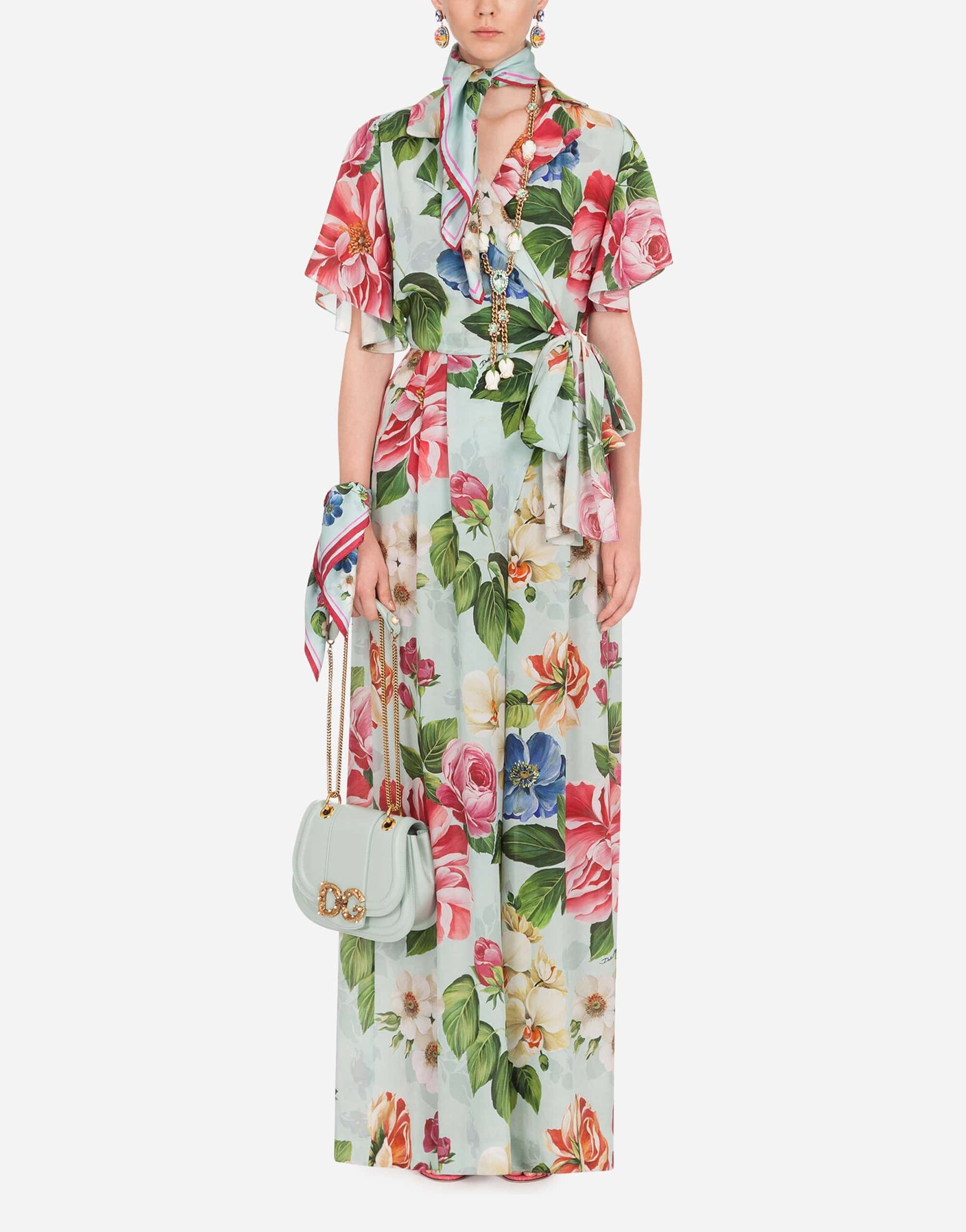 Dolce & Gabbana Floral Print Jumpsuit In Crêpe De Chine