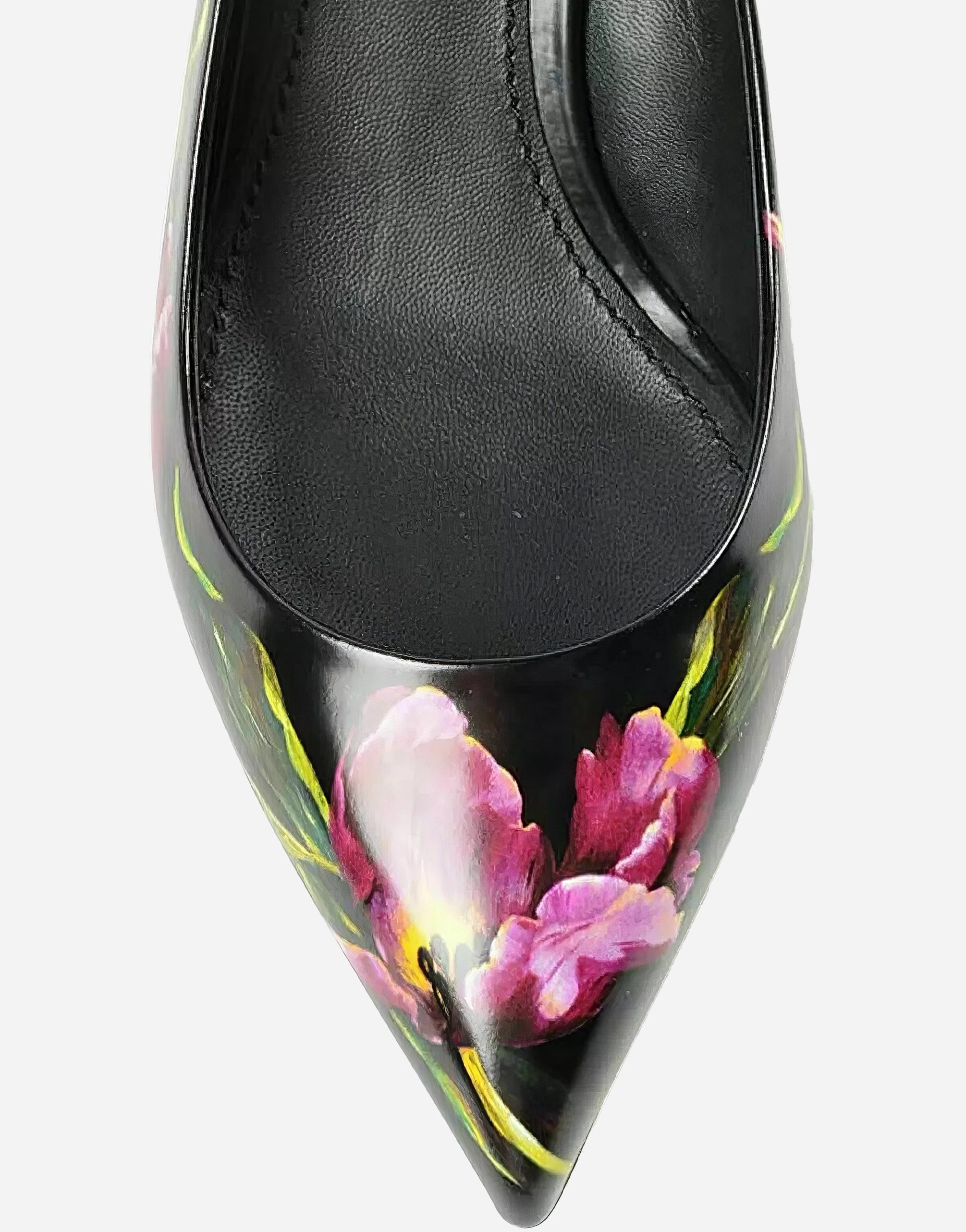 Dolce & Gabbana Floral Print Leather Slingback Pumps