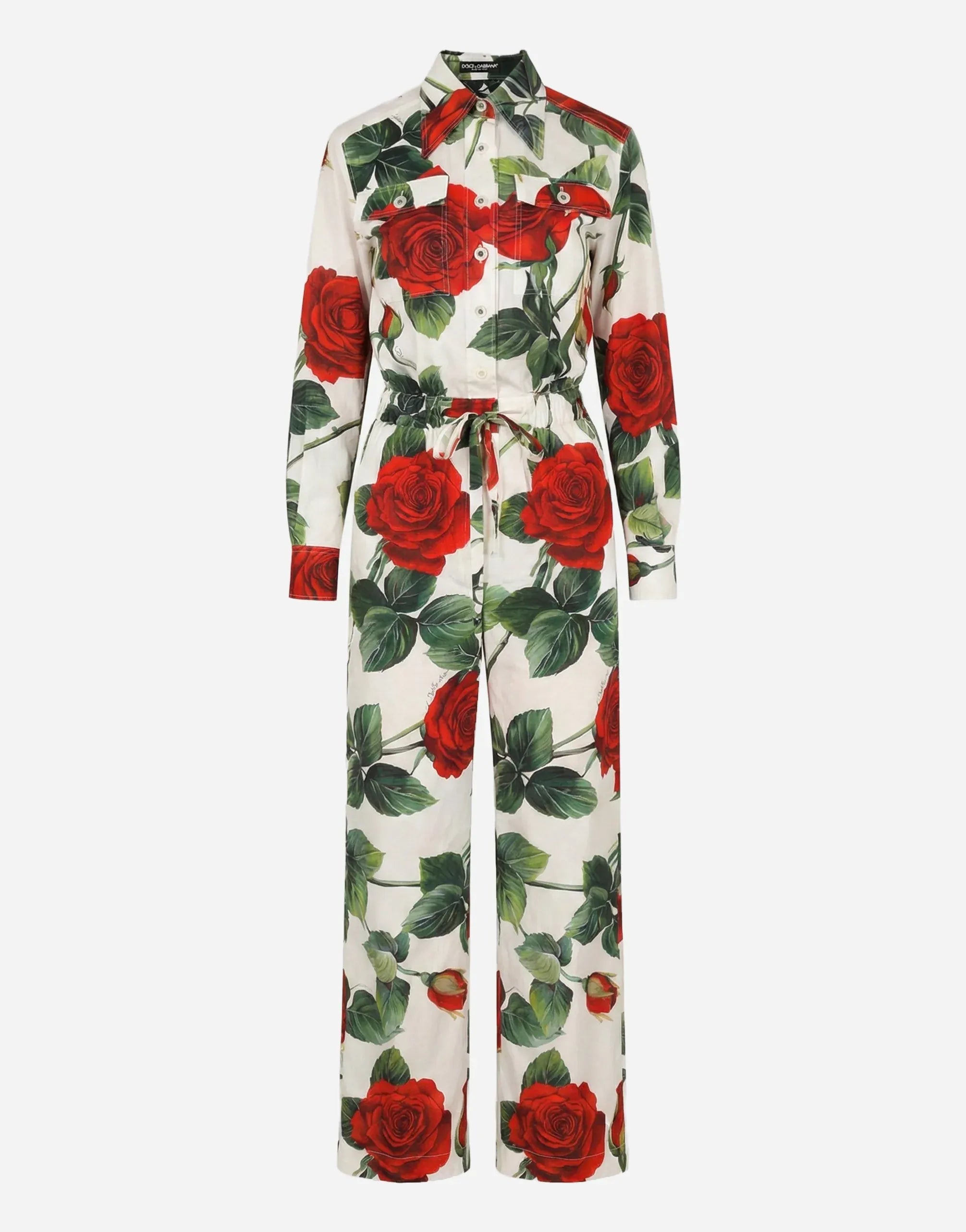 Dolce & Gabbana Floral Print Long-Sleeve Jumpsuit
