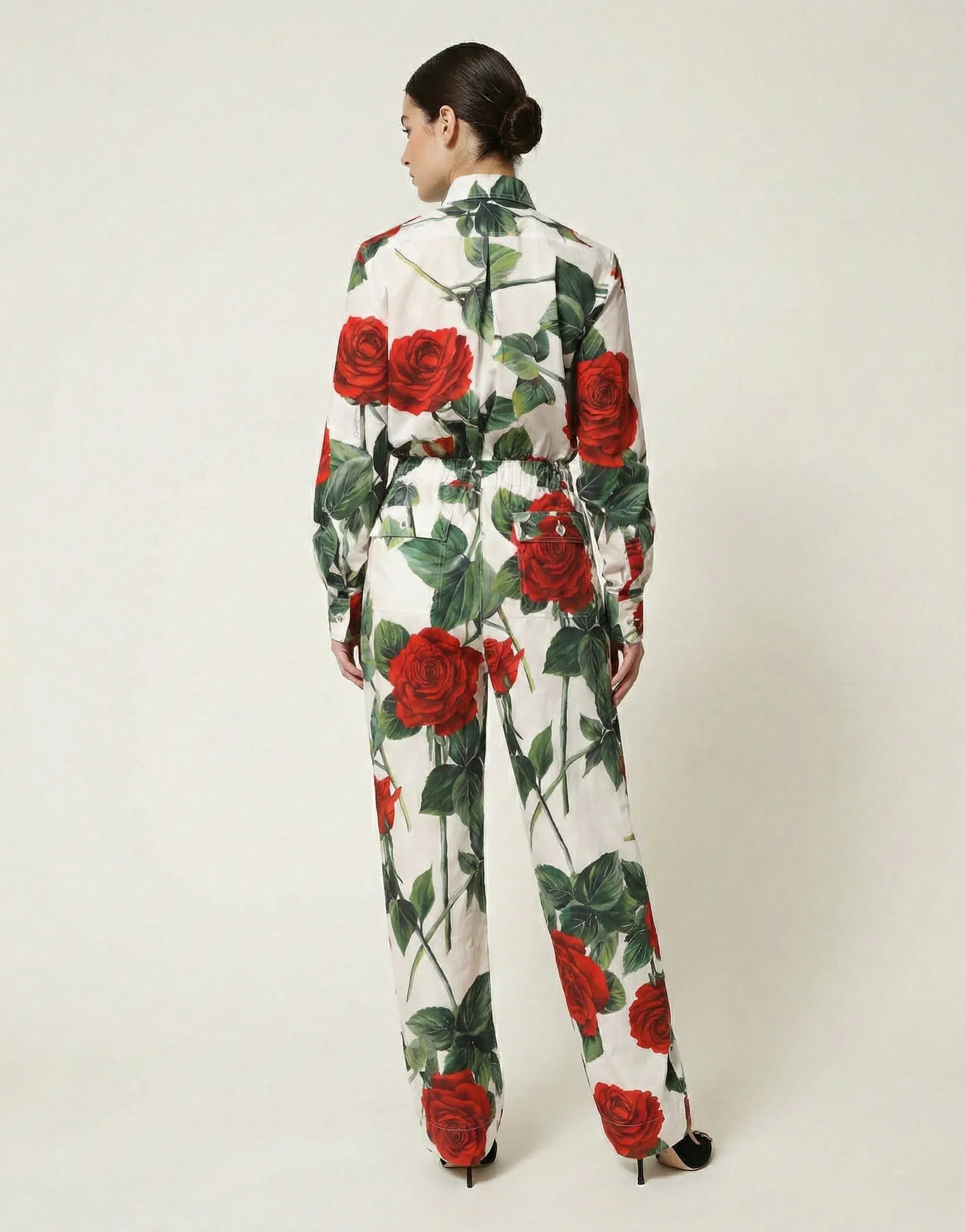 Dolce & Gabbana Floral Print Long-Sleeve Jumpsuit