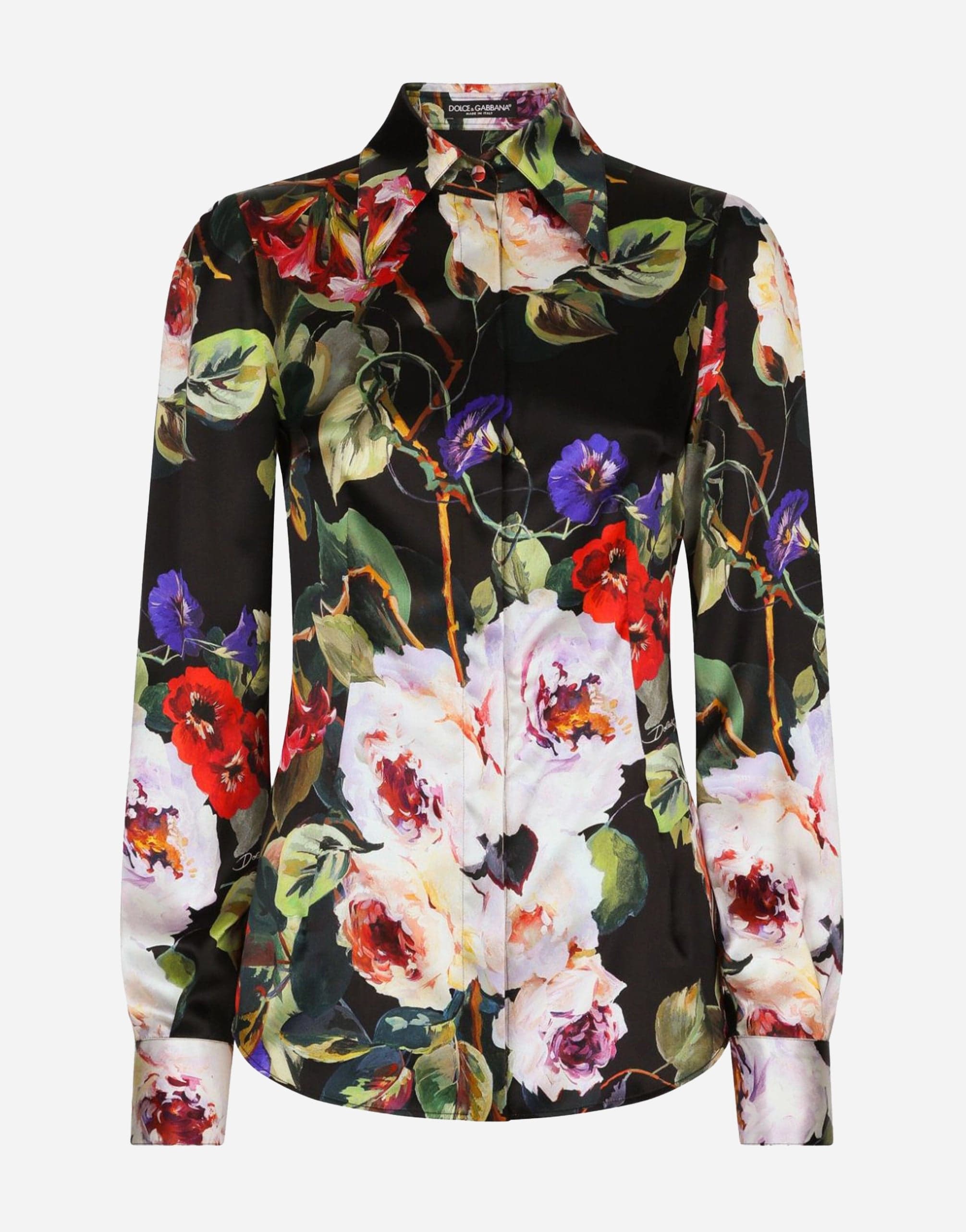 Dolce & Gabbana Floral-Print Long-Sleeve Shirt