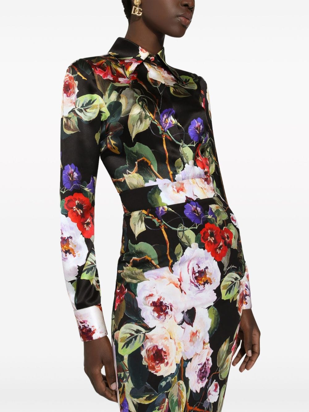 Dolce & Gabbana Floral-Print Long-Sleeve Shirt