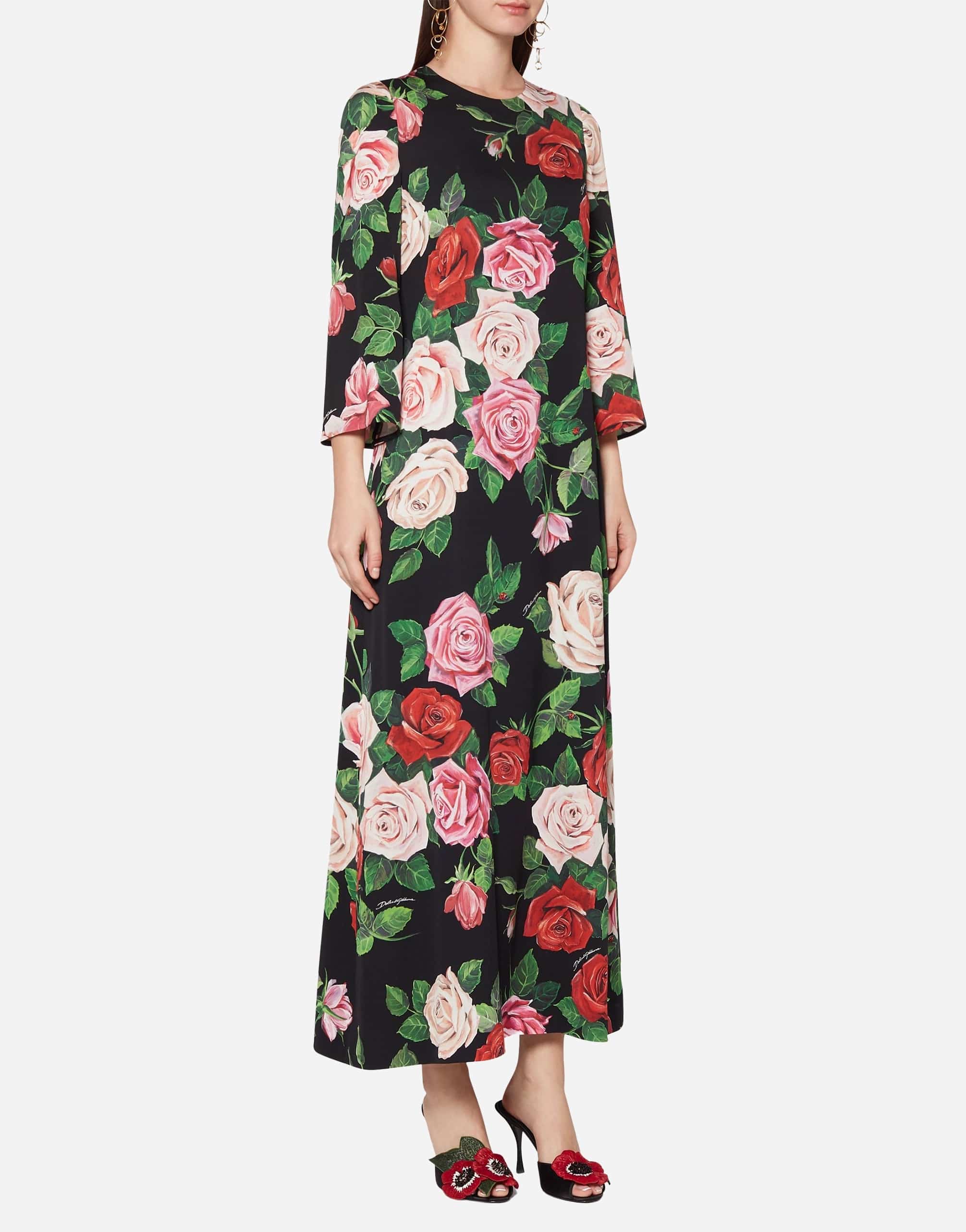 Dolce & Gabbana Floral Print Long-Sleeved Dress