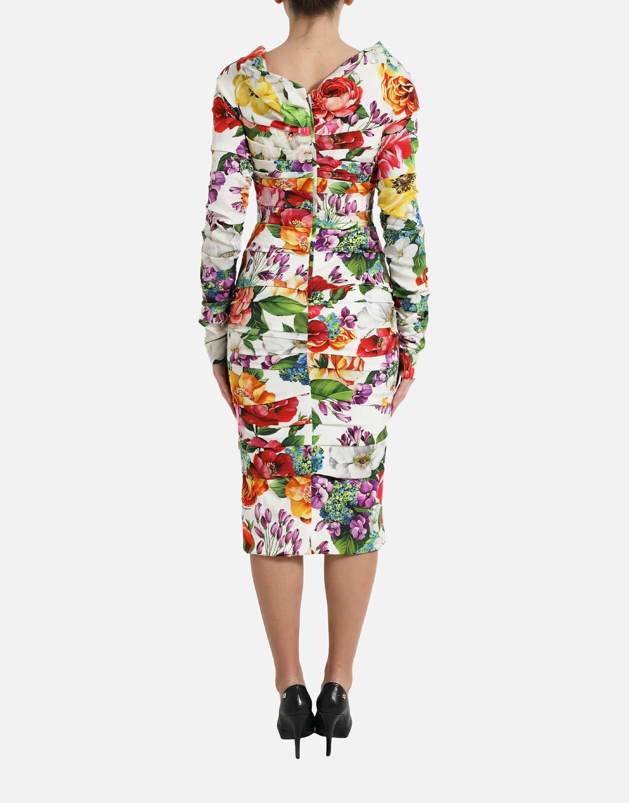 Floral-Print Midi Pencil Dress