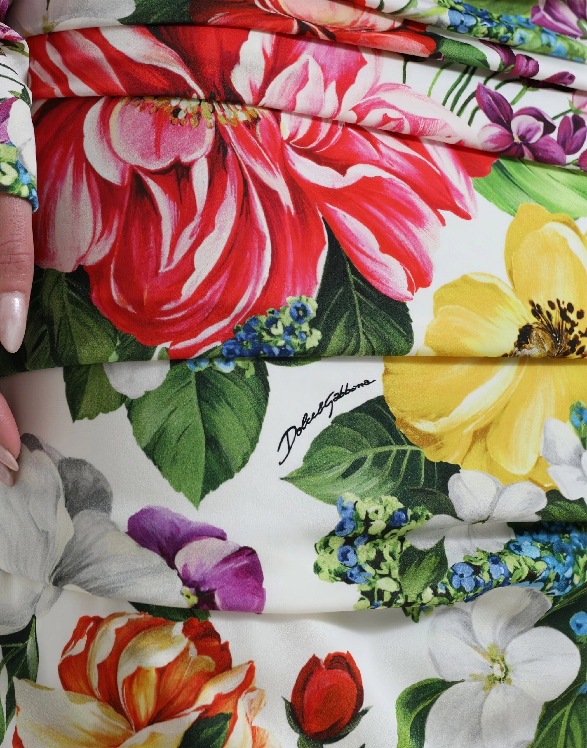 Dolce & Gabbana Floral-Print Midi Pencil Dress