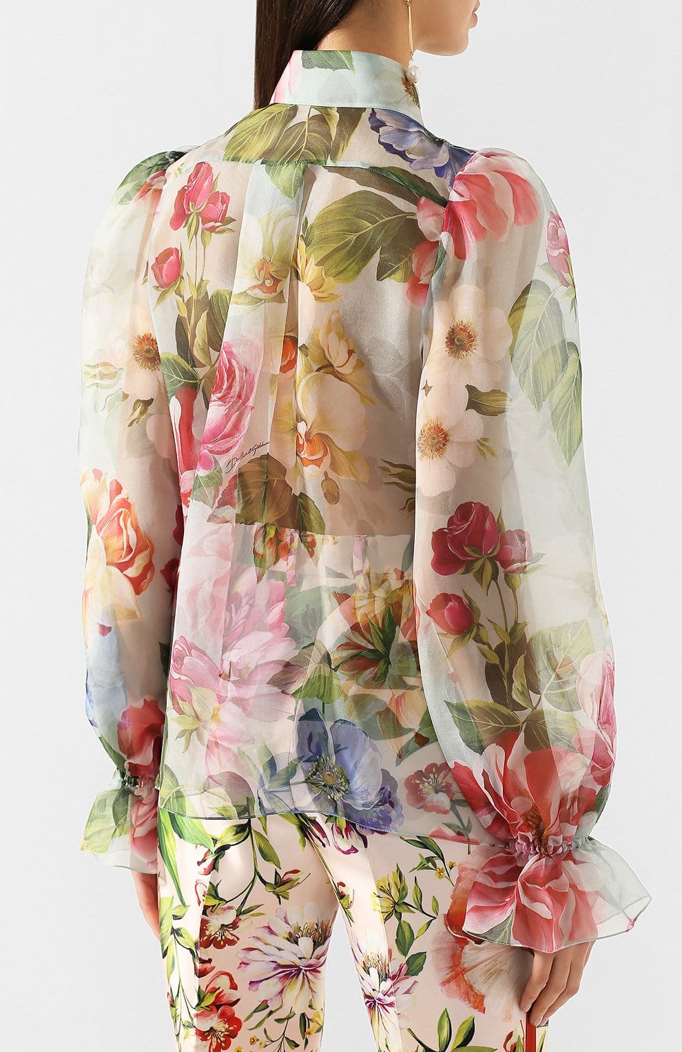 Dolce & Gabbana Floral Print Organza Shirt