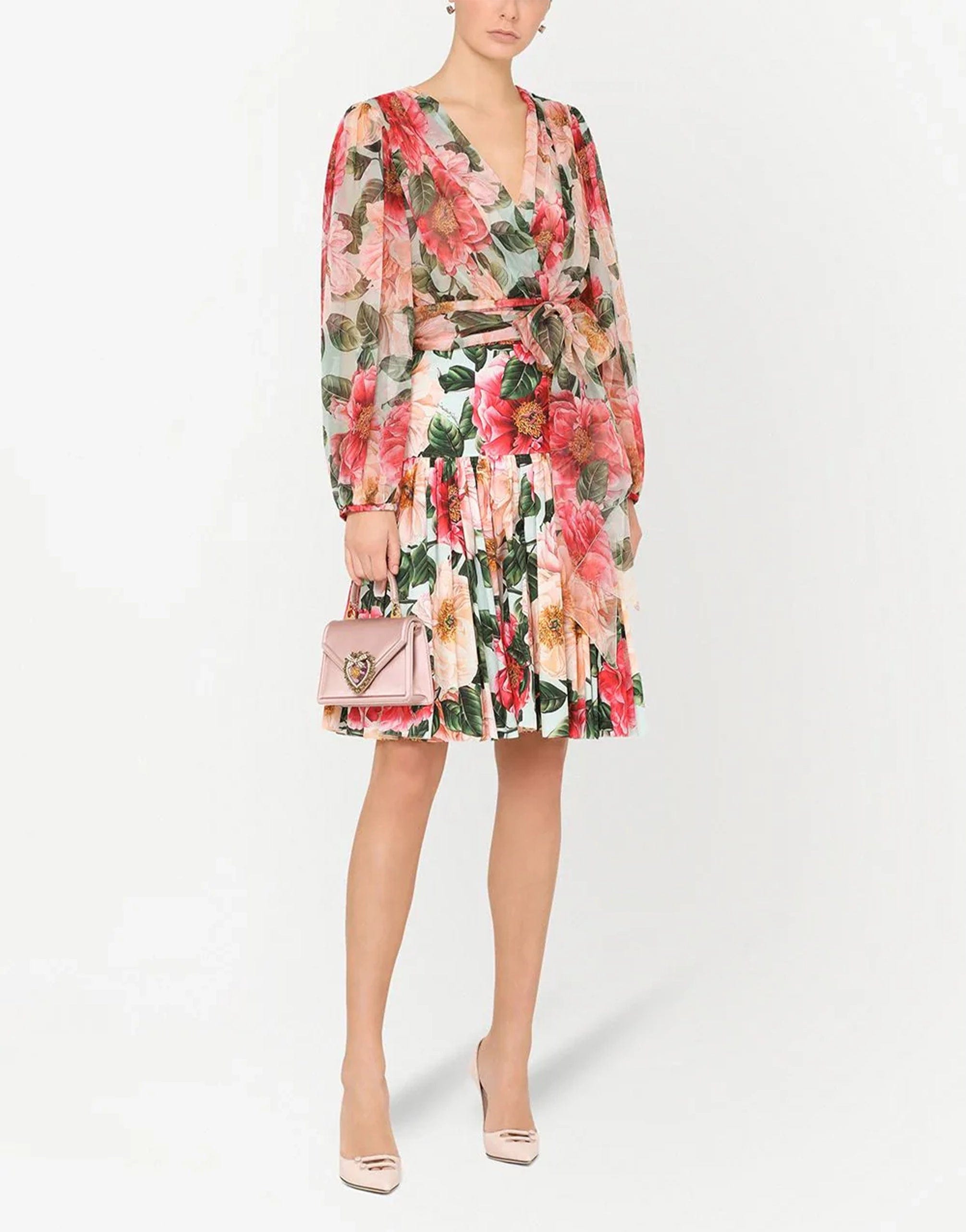 Dolce & Gabbana Floral-Print Pleated Skirt