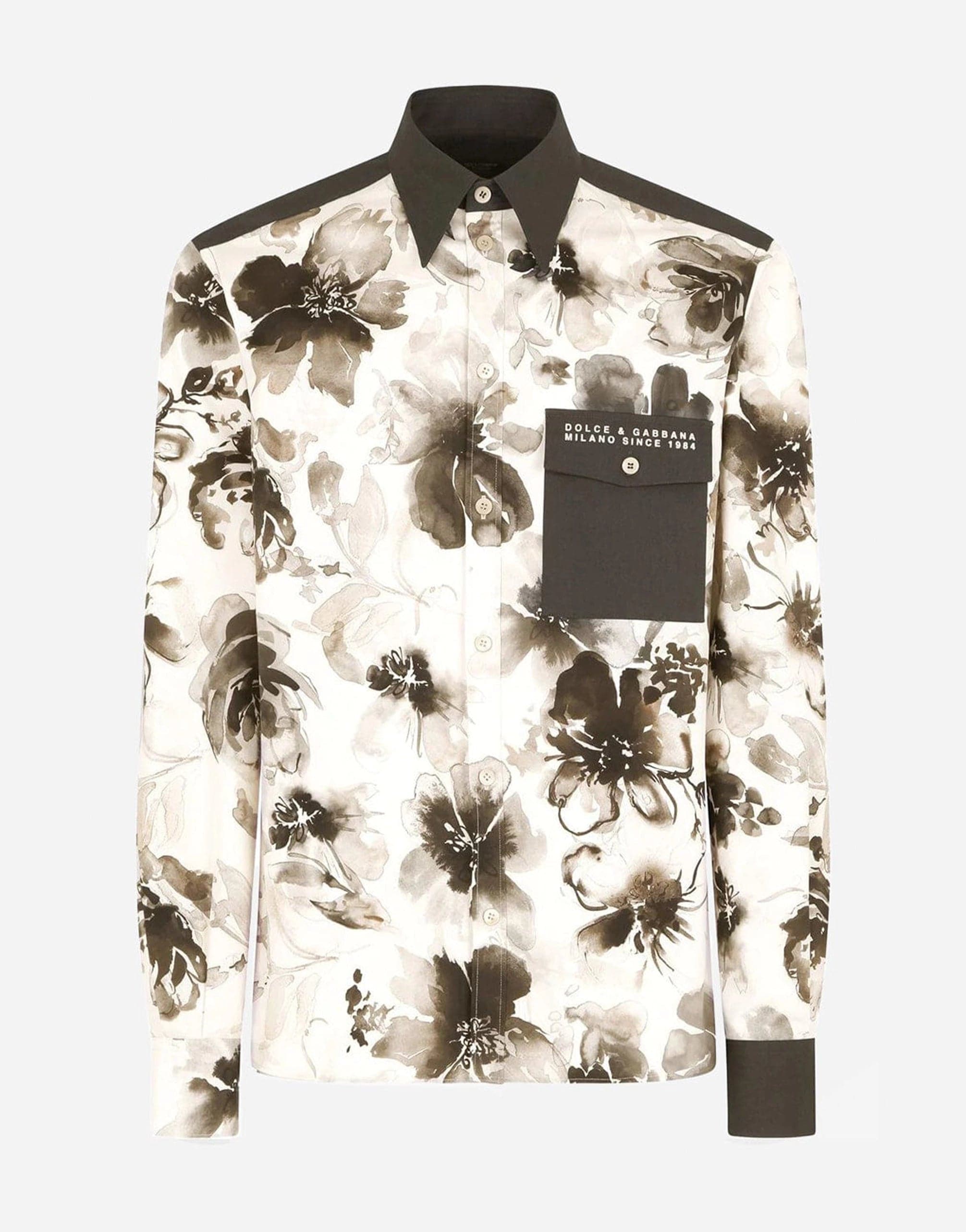 Dolce & Gabbana Floral-Print Pocket Shirt