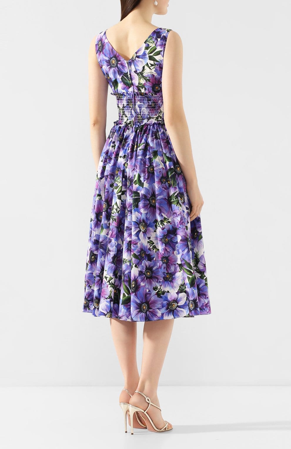 Dolce & Gabbana Floral-Print Poplin Cotton Dress