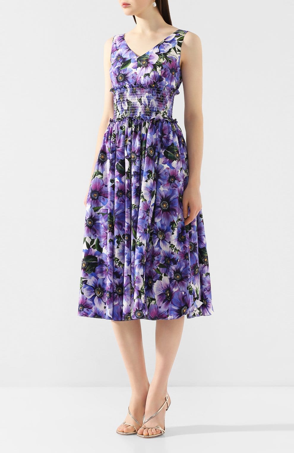 Dolce & Gabbana Floral-Print Poplin Cotton Dress
