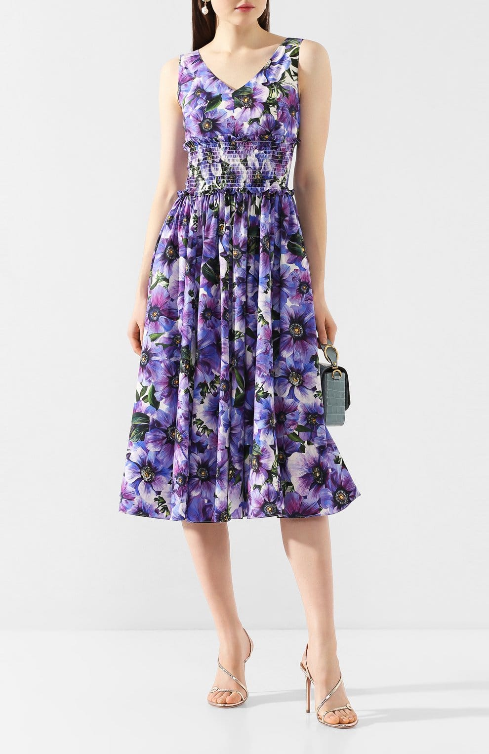 Dolce & Gabbana Floral-Print Poplin Cotton Dress