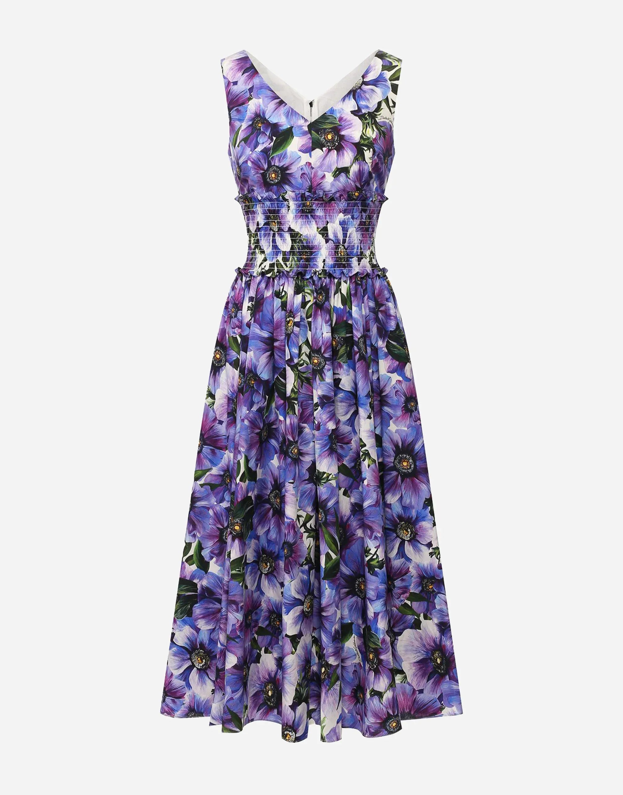 Dolce & Gabbana Floral-Print Poplin Cotton Dress