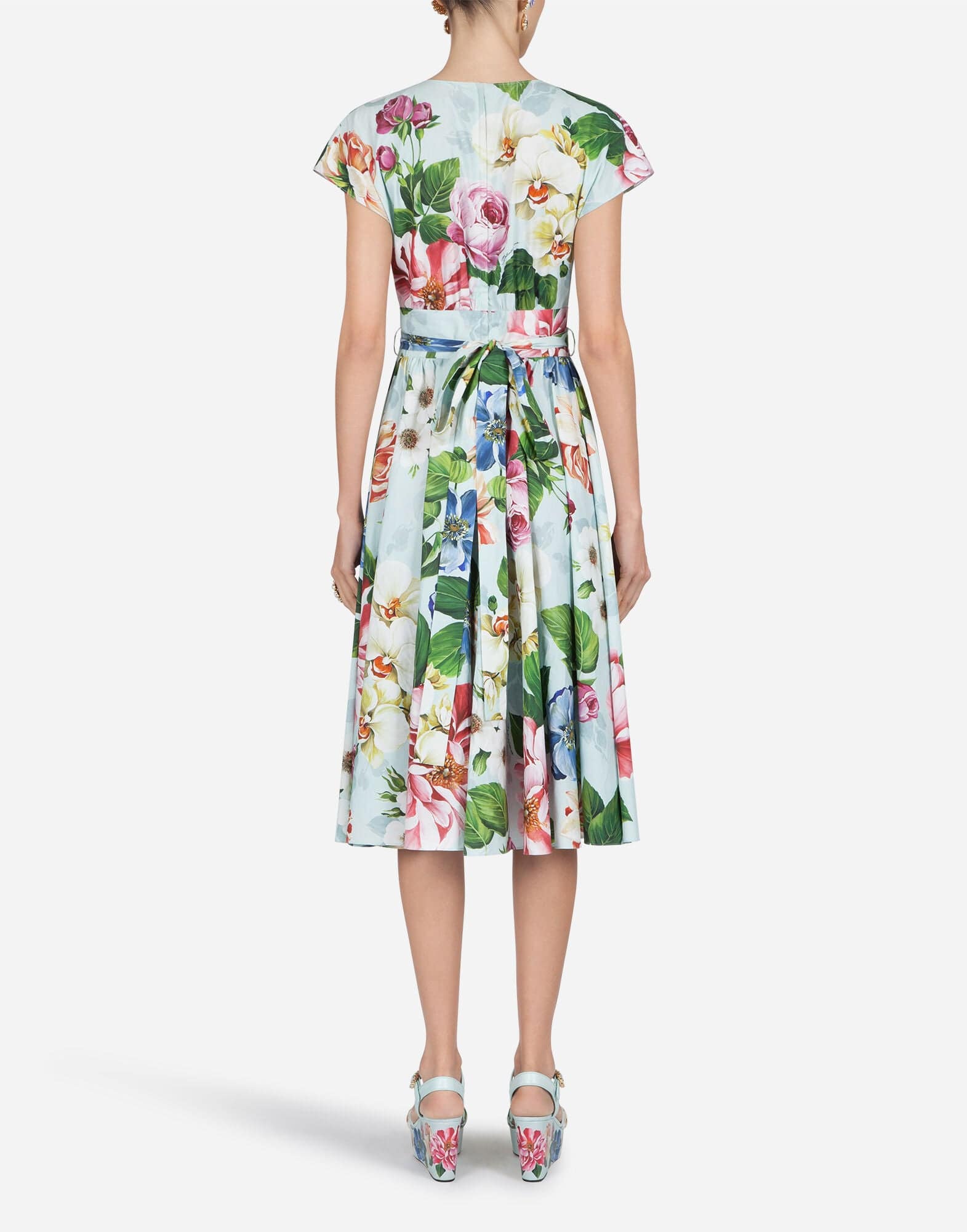 Dolce & Gabbana Floral-Print Poplin Midi Dress