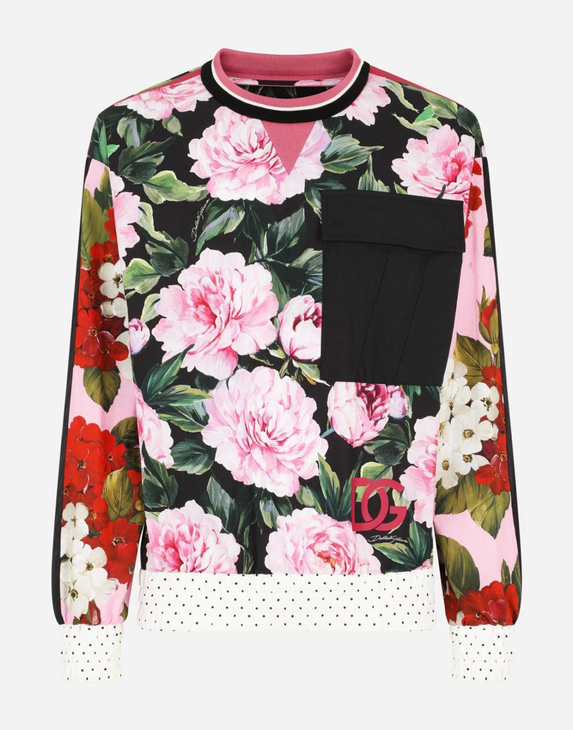 Floral-Print Poplin Sweatshirt