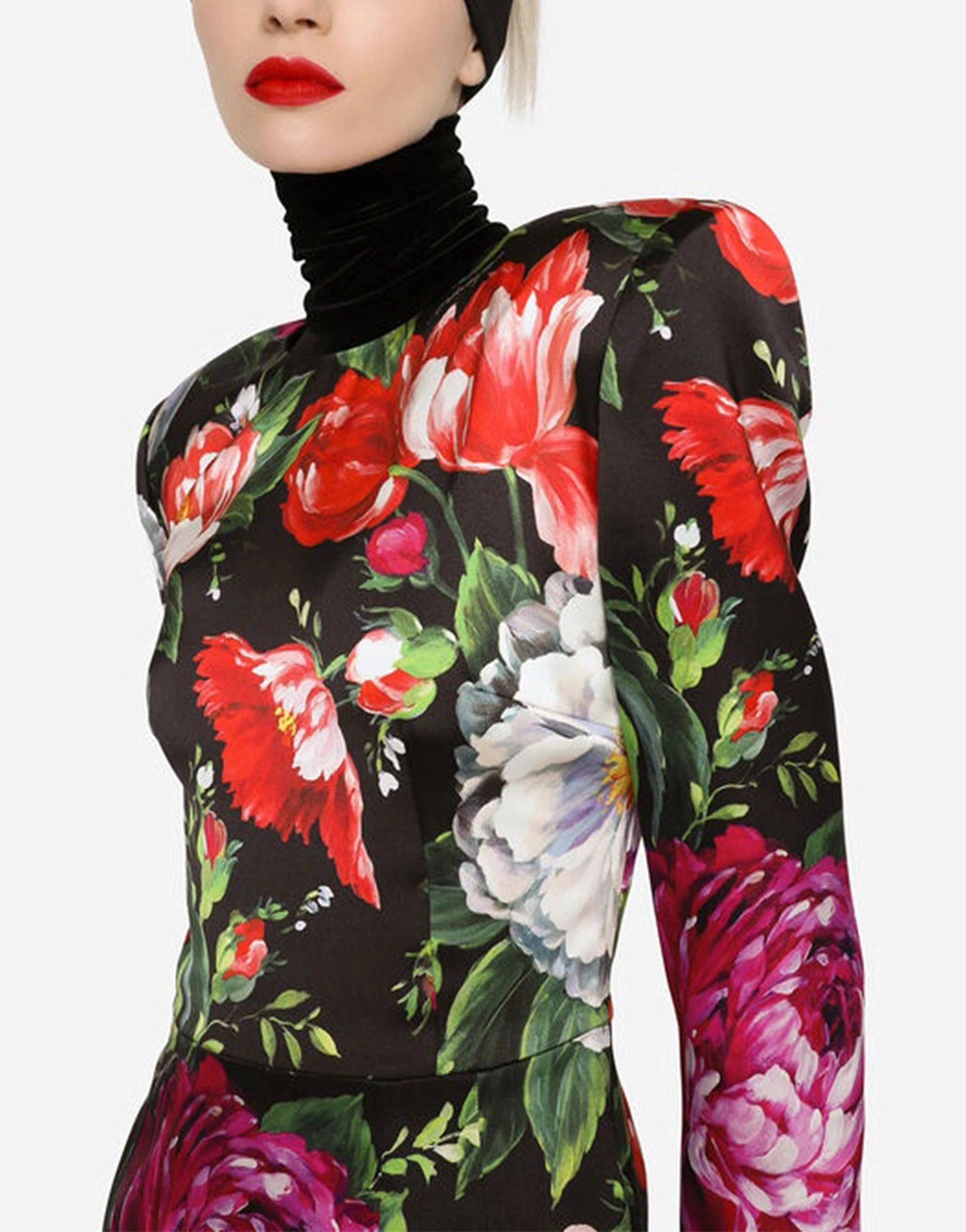 Dolce & Gabbana Floral Print Satin Minidress
