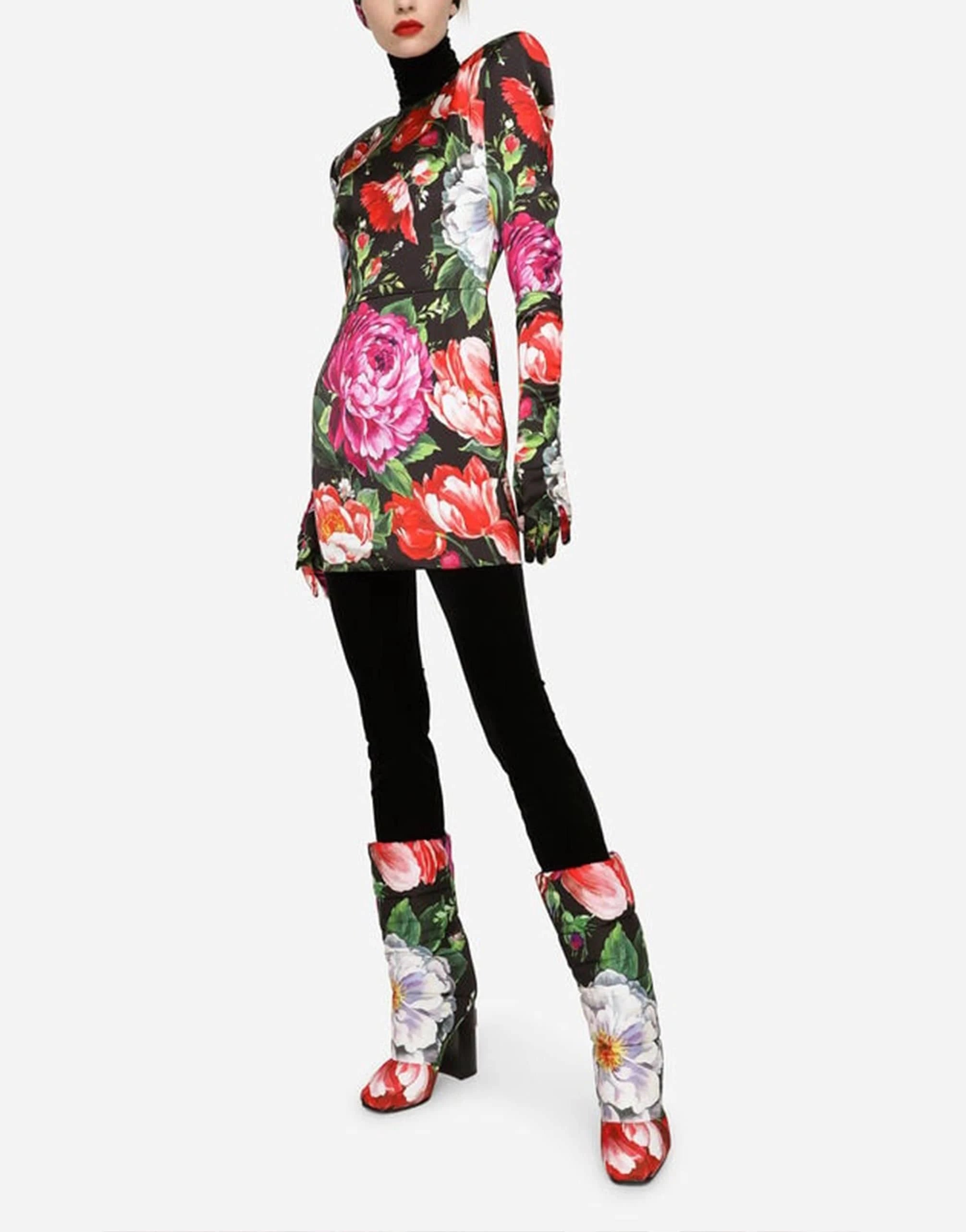 Dolce & Gabbana Floral Print Satin Minidress