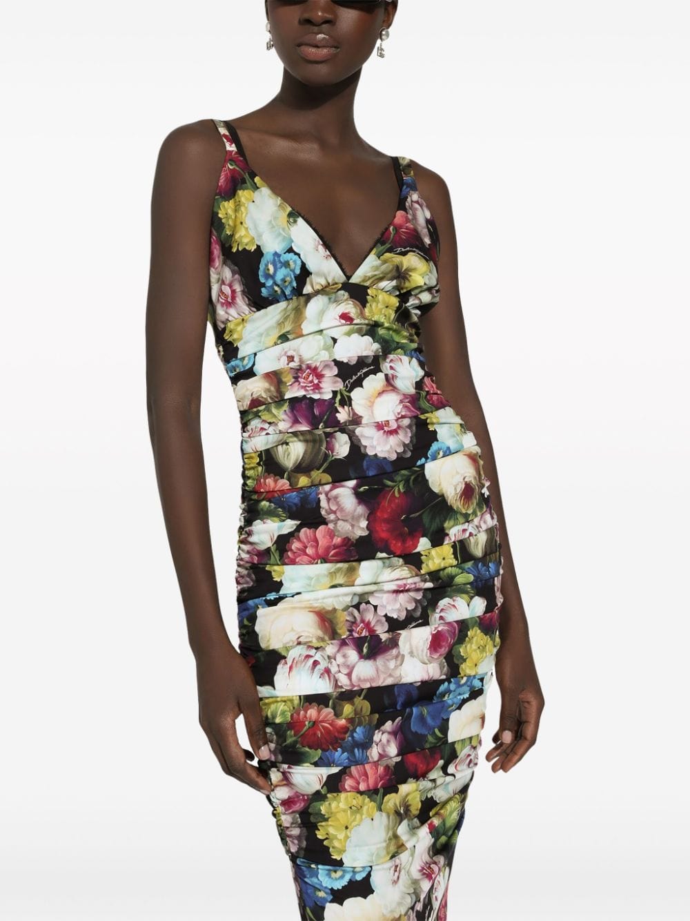 Dolce & Gabbana Floral-Print Silk-Blend Dress