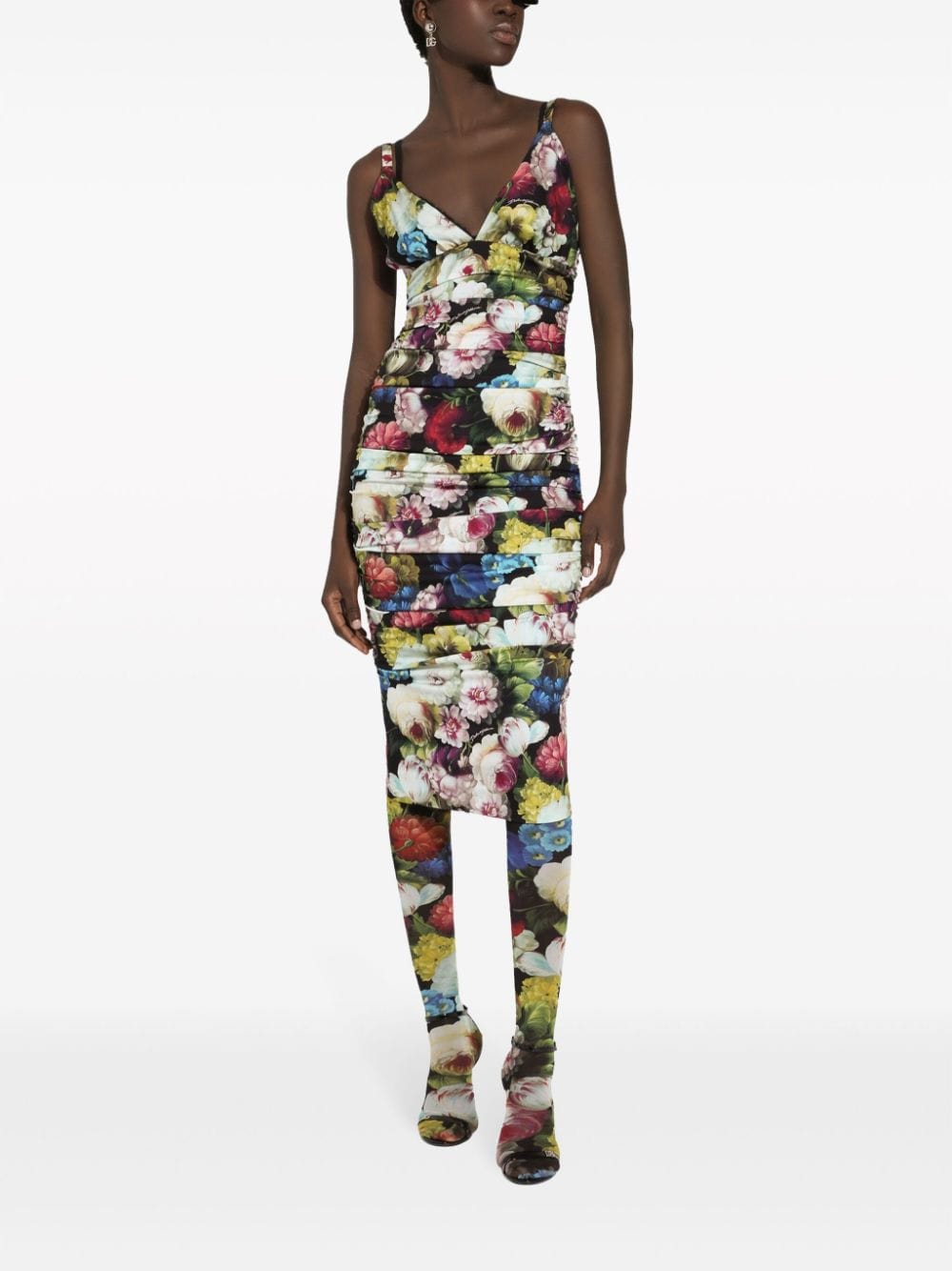 Dolce & Gabbana Floral-Print Silk-Blend Dress