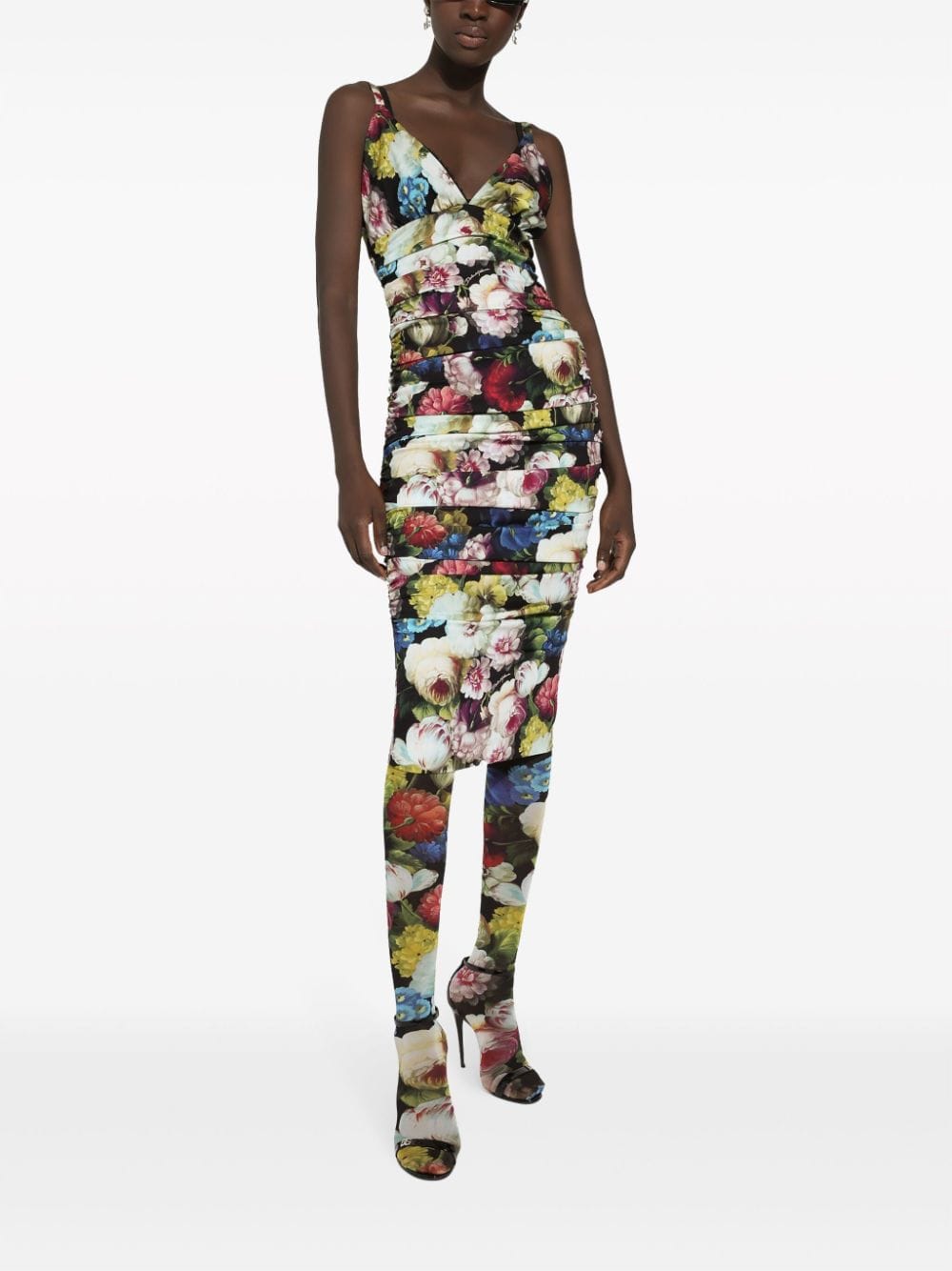 Dolce & Gabbana Floral-Print Silk-Blend Dress