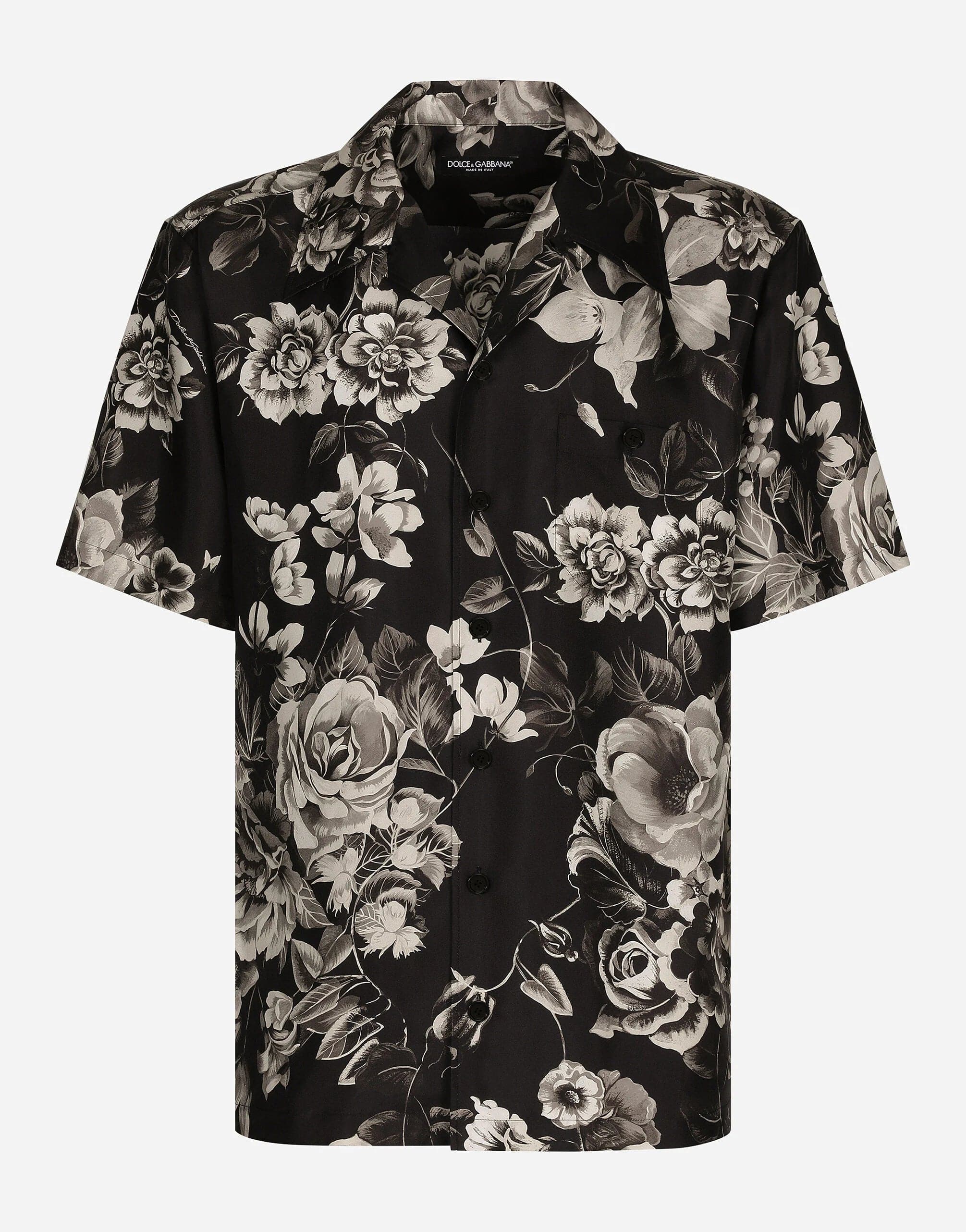 Dolce & Gabbana Floral Print Silk Hawaiian Shirt