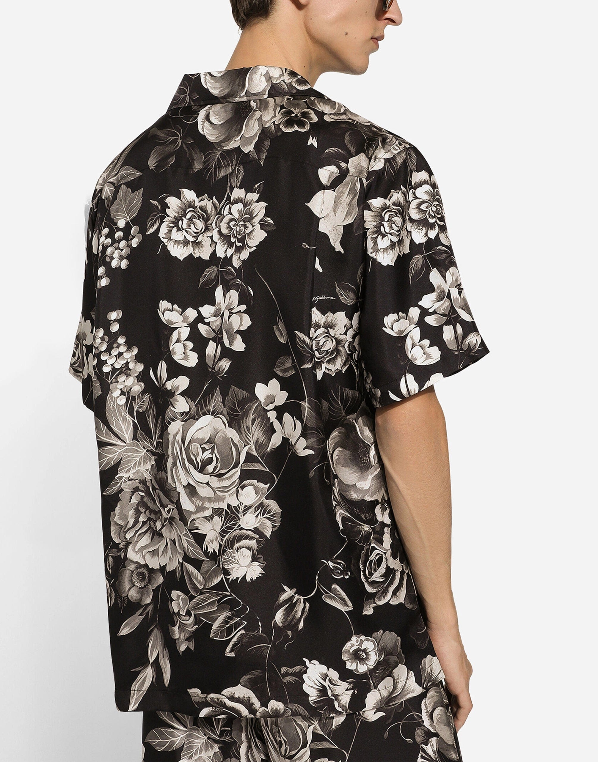 Dolce & Gabbana Floral Print Silk Hawaiian Shirt