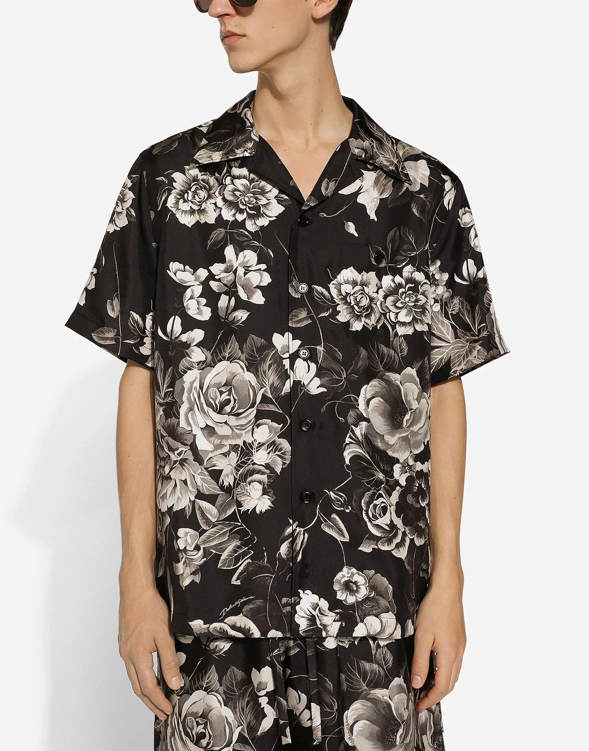 Dolce & Gabbana Floral Print Silk Hawaiian Shirt