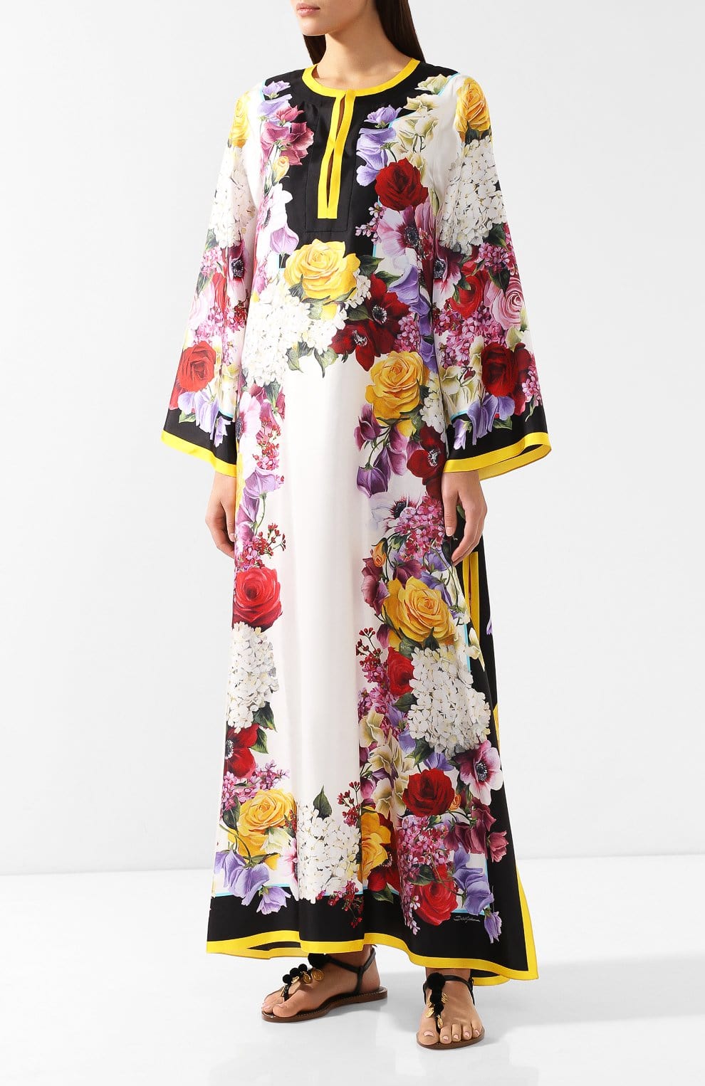 Dolce & Gabbana Floral-Print Silk Kaftan