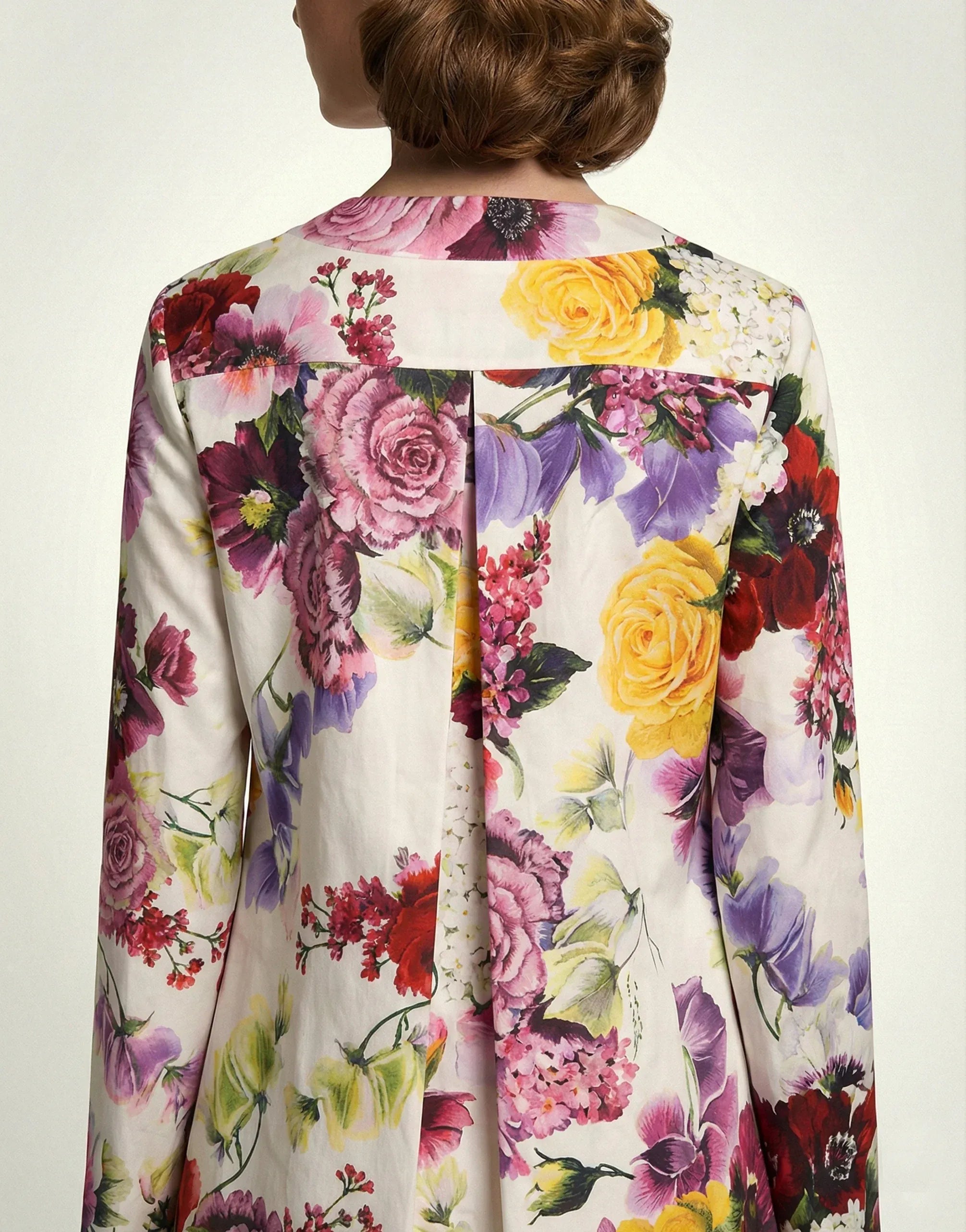 Dolce & Gabbana Floral Print Silk Mini Shift Dress