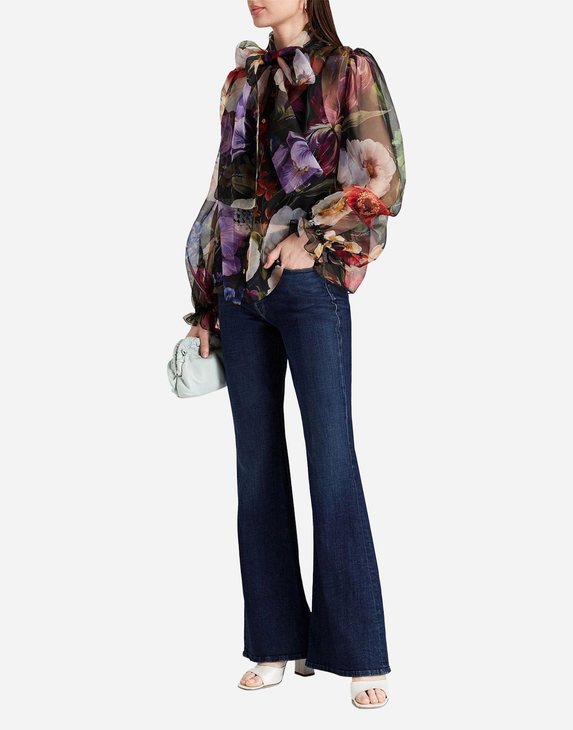 Dolce & Gabbana Floral-Print Silk-Organza Shirt