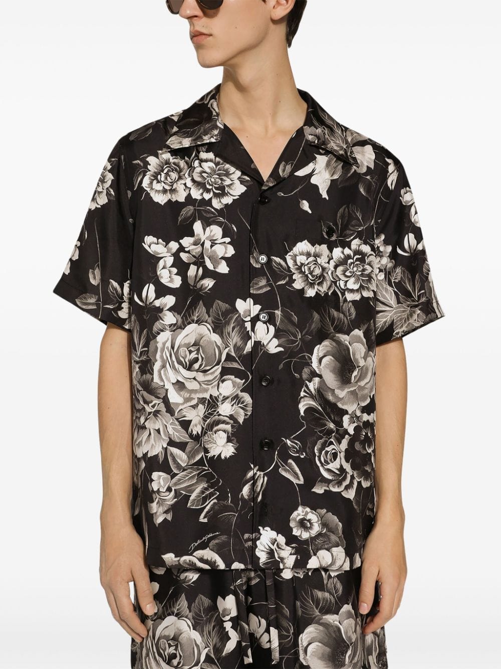 Dolce & Gabbana Floral-Print Silk Shirt