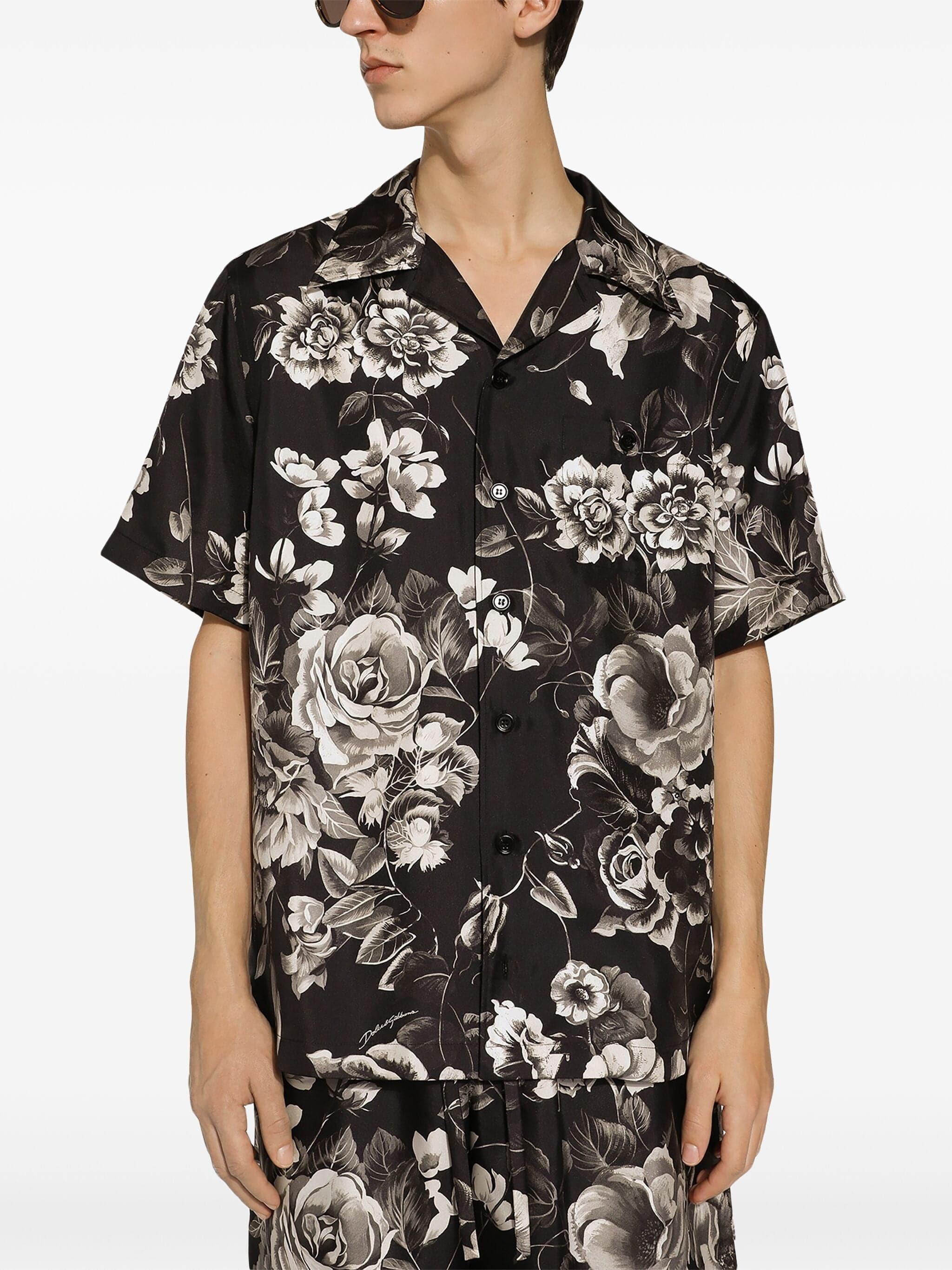 Dolce & Gabbana Dolce & Gabbana hawaii silk shirt with floral print set