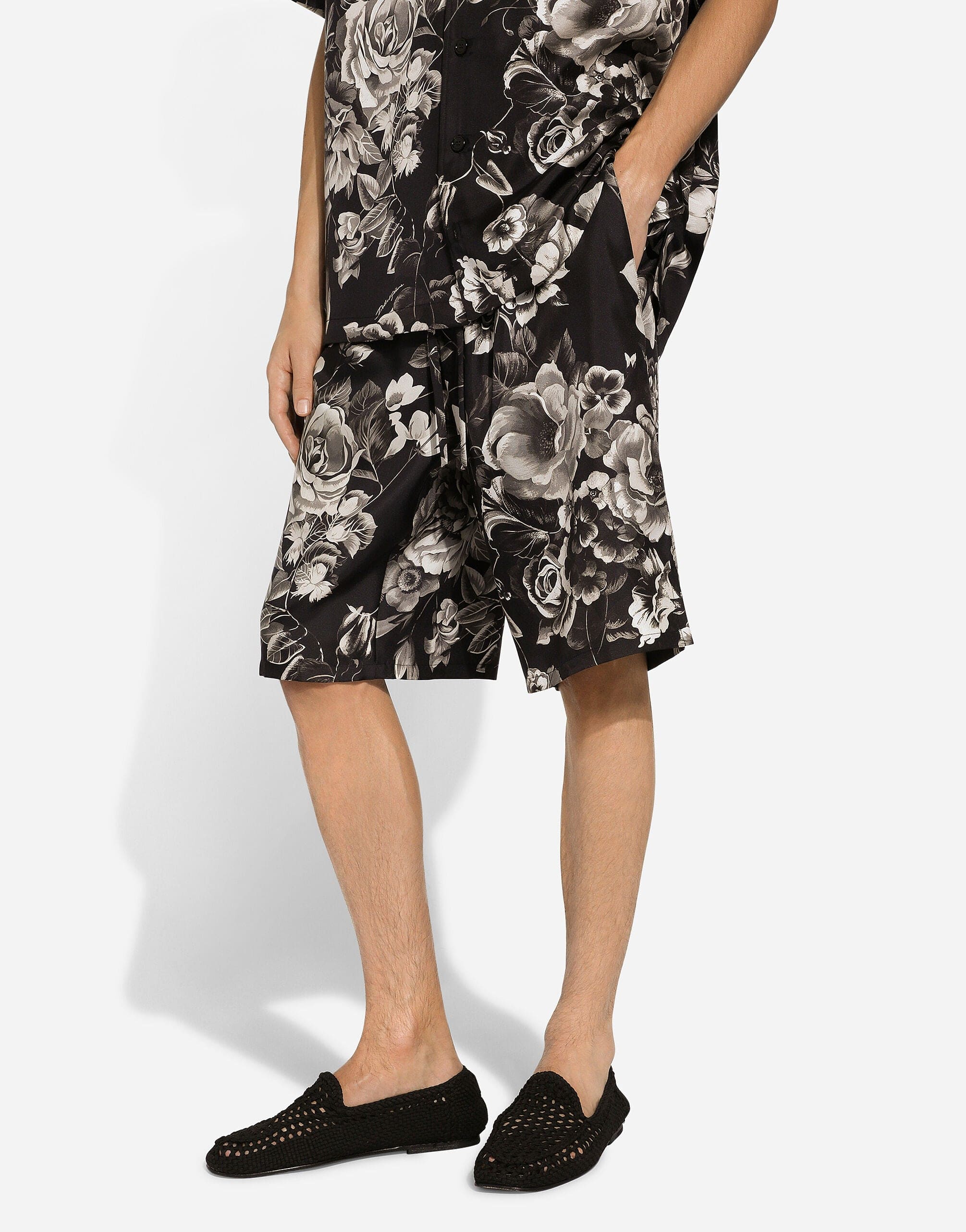 Dolce & Gabbana Floral-Print Silk Vanity Shorts