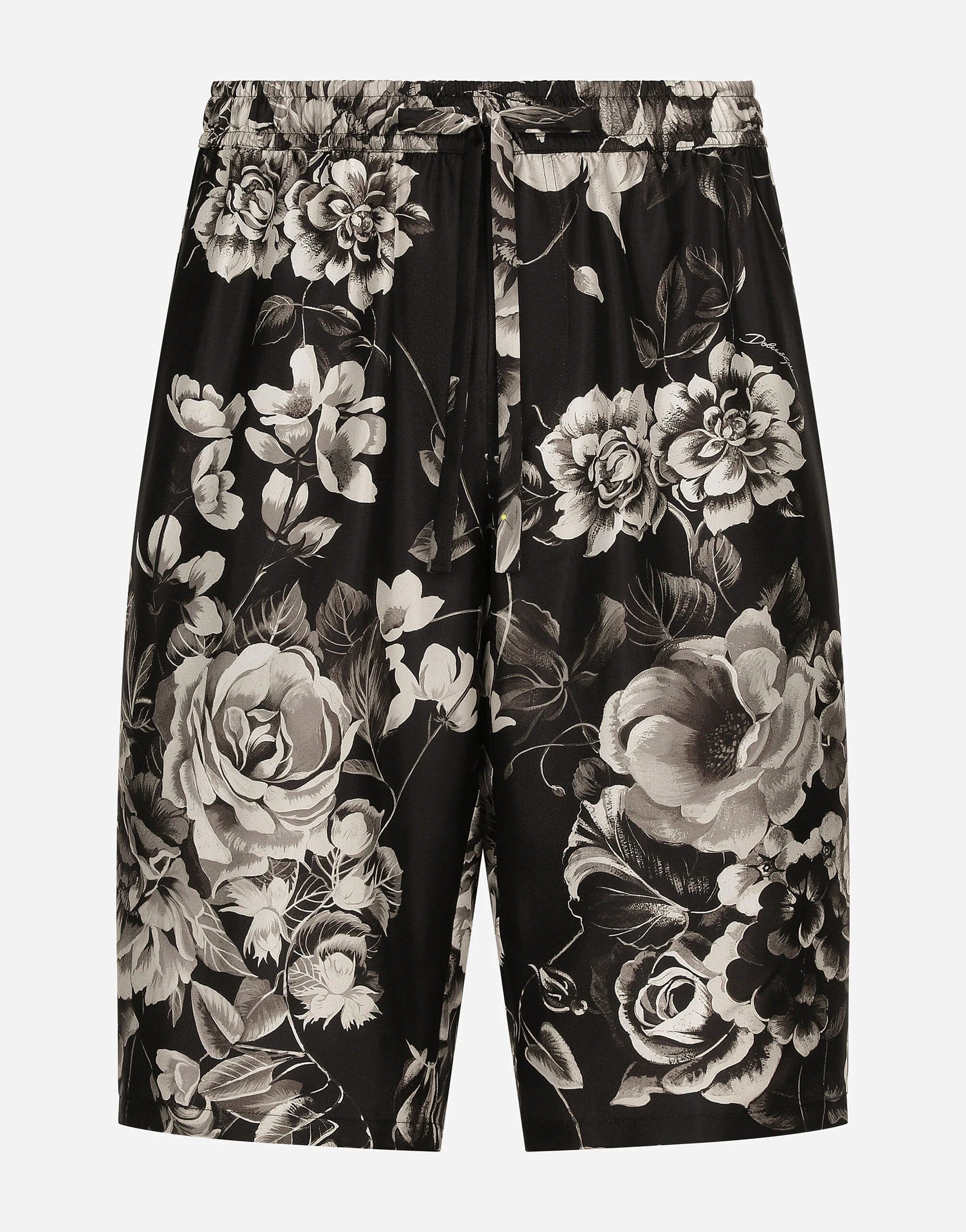 Dolce & Gabbana Floral-Print Silk Vanity Shorts