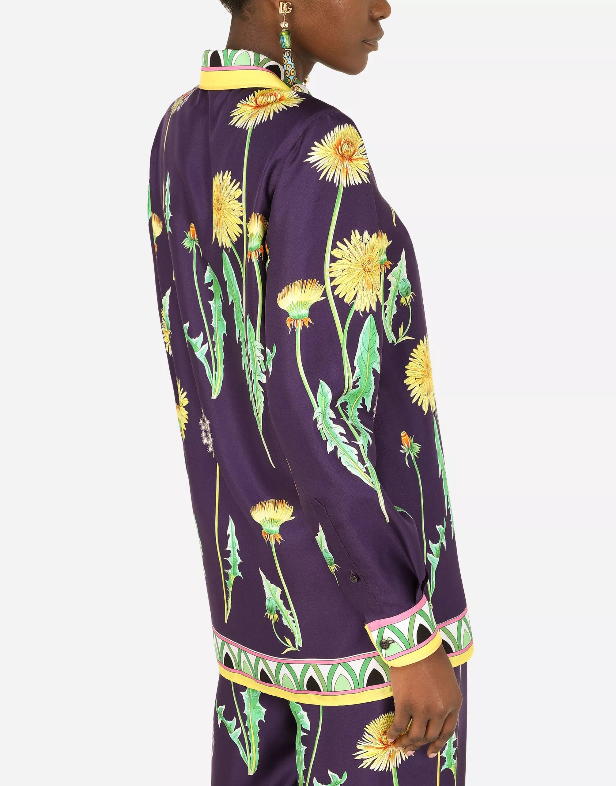 Рубашка твильской рубашки с цветочным принтом