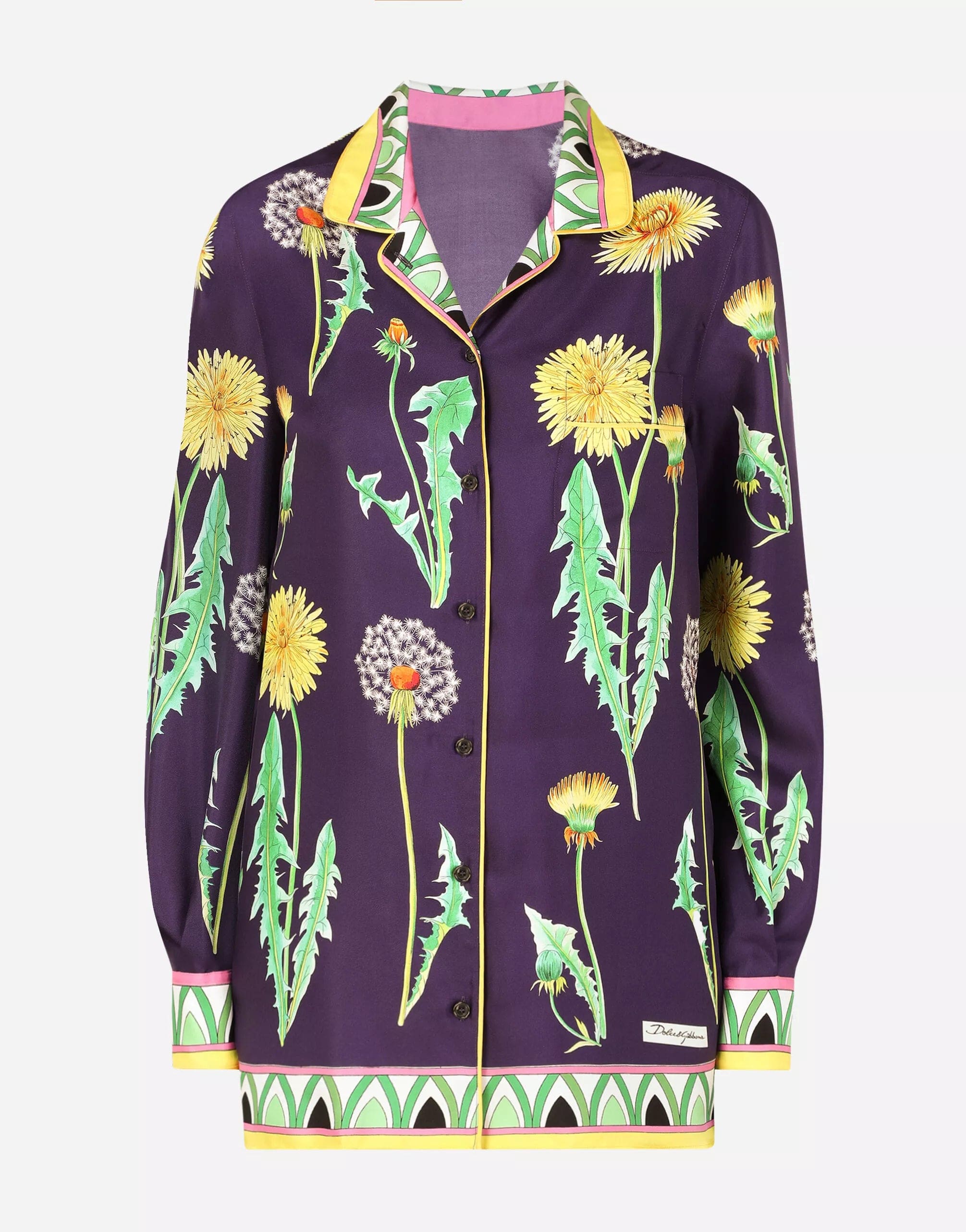 Bloemen-print twill shirt
