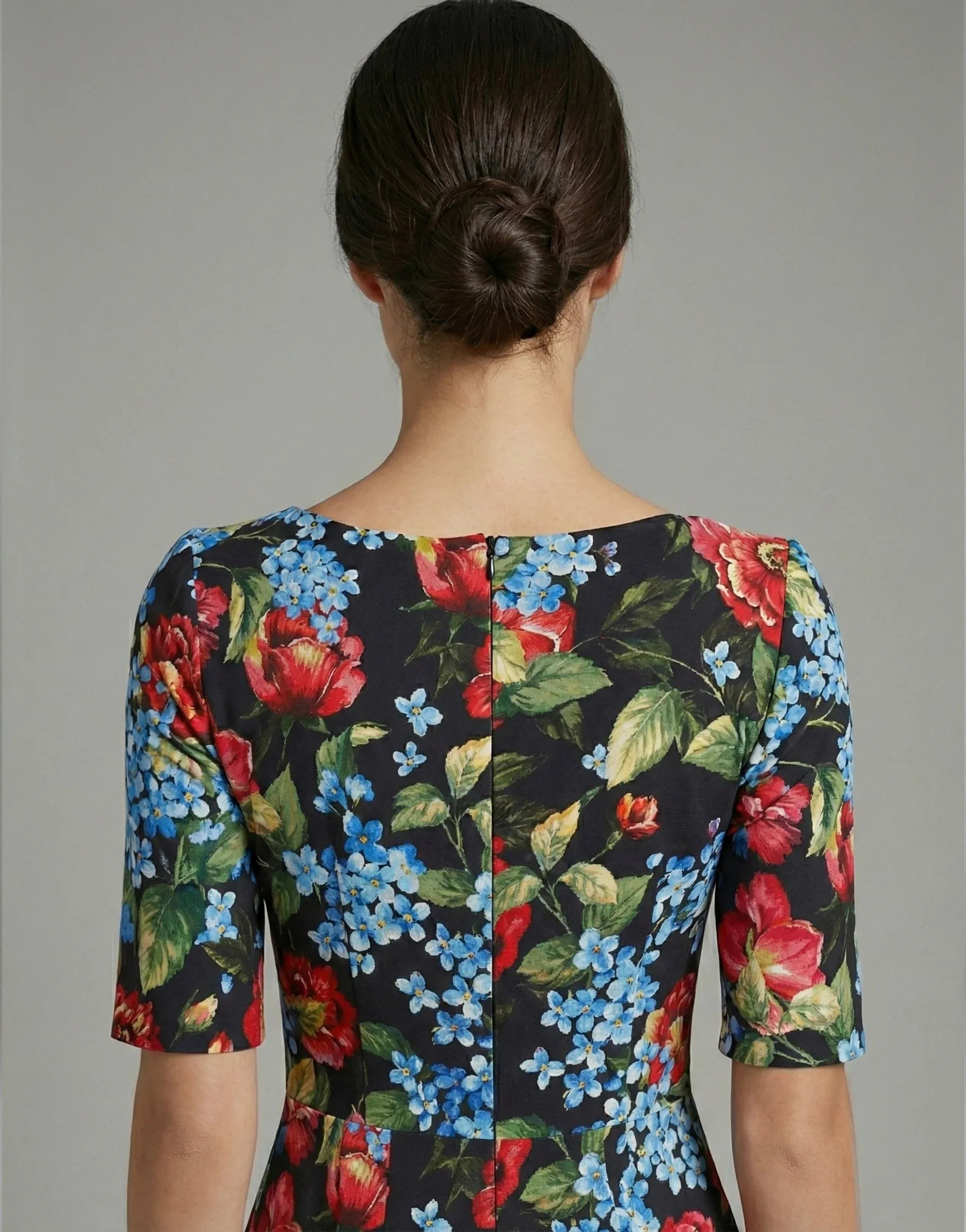 Dolce & Gabbana Floral Print Viscose Sheath Midi Dress