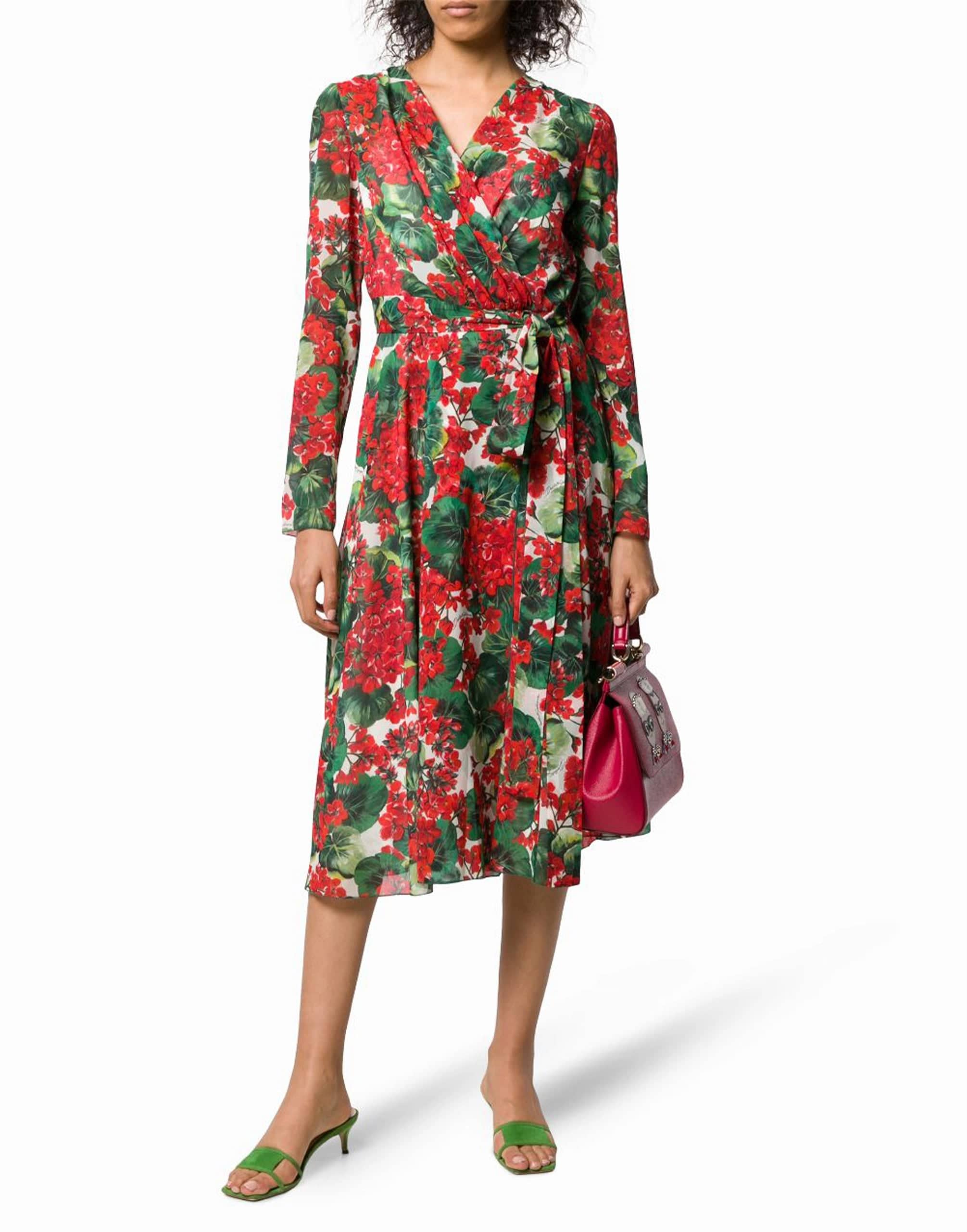 Dolce & Gabbana Floral Print Wrap Dress