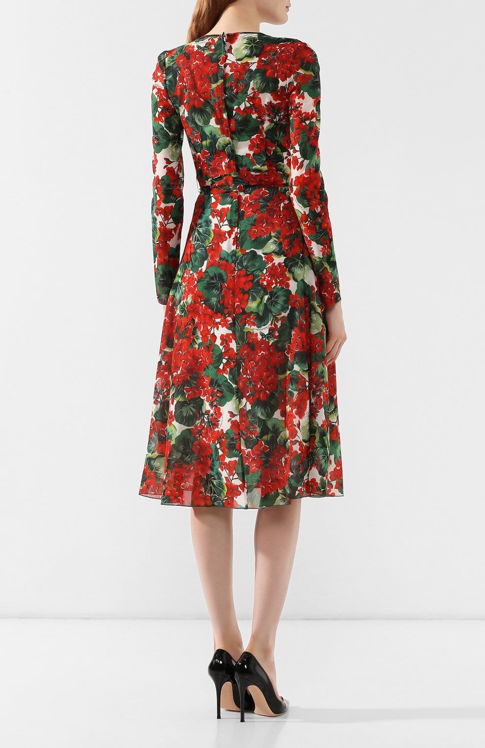 Dolce & Gabbana Floral-Print Wrap Midi Dress