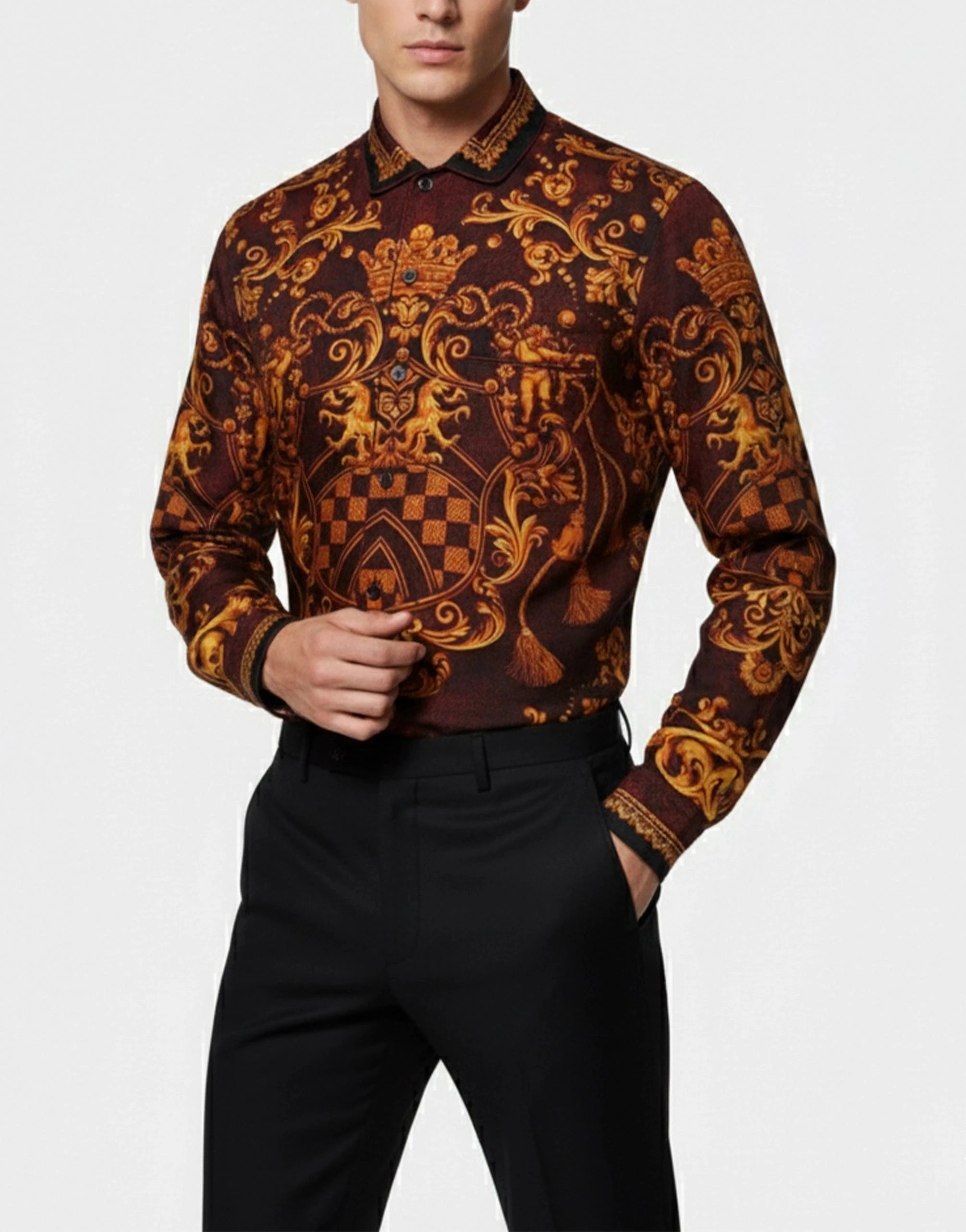 Dolce & Gabbana Floral Printed Baroque Silk Shirt