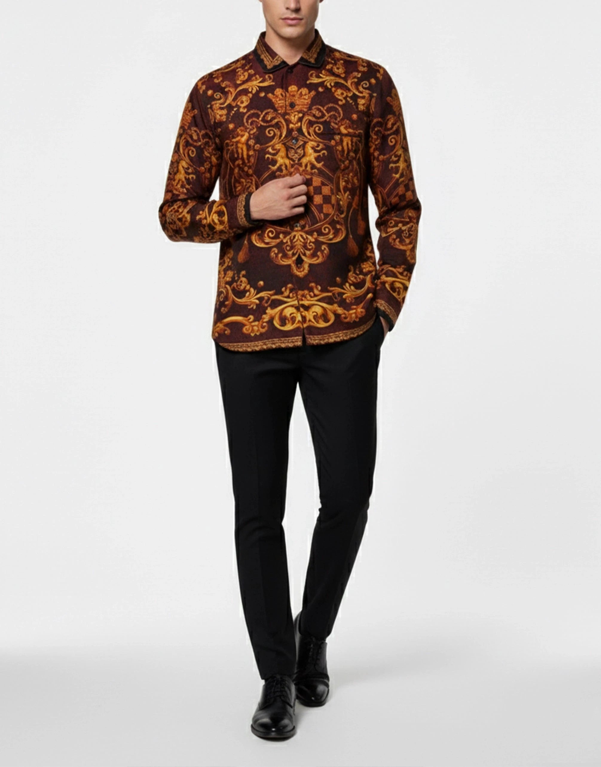 Dolce & Gabbana Floral Printed Baroque Silk Shirt