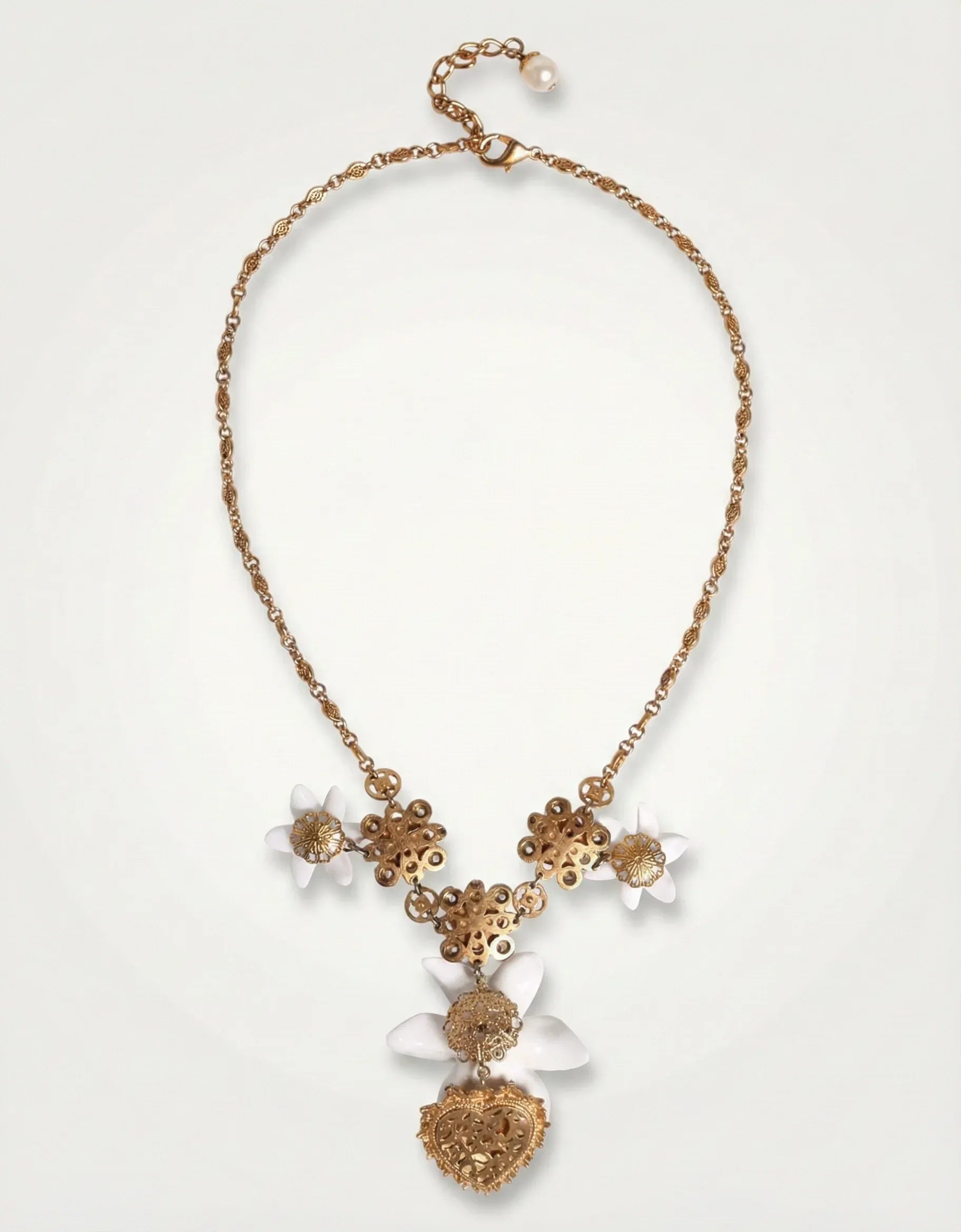 Dolce & Gabbana Floral Sacred Heart Necklace