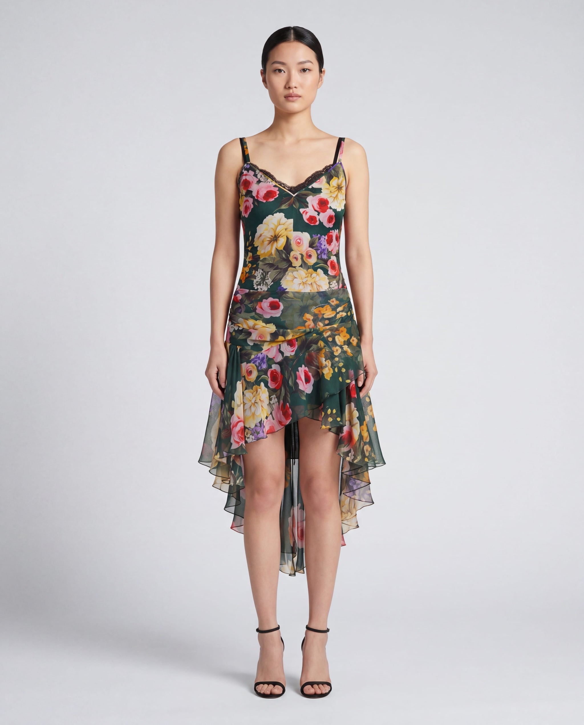 dolce gabbana chiffon silk dress Silk chiffon dress with glen plaid print