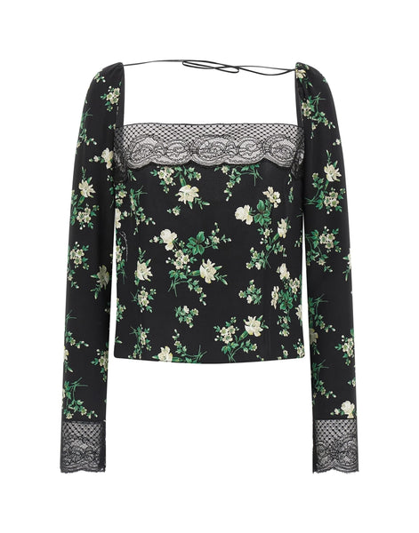 Dolce & Gabbana 花柄プリント レース切り替えトップス | Sendegaro JP