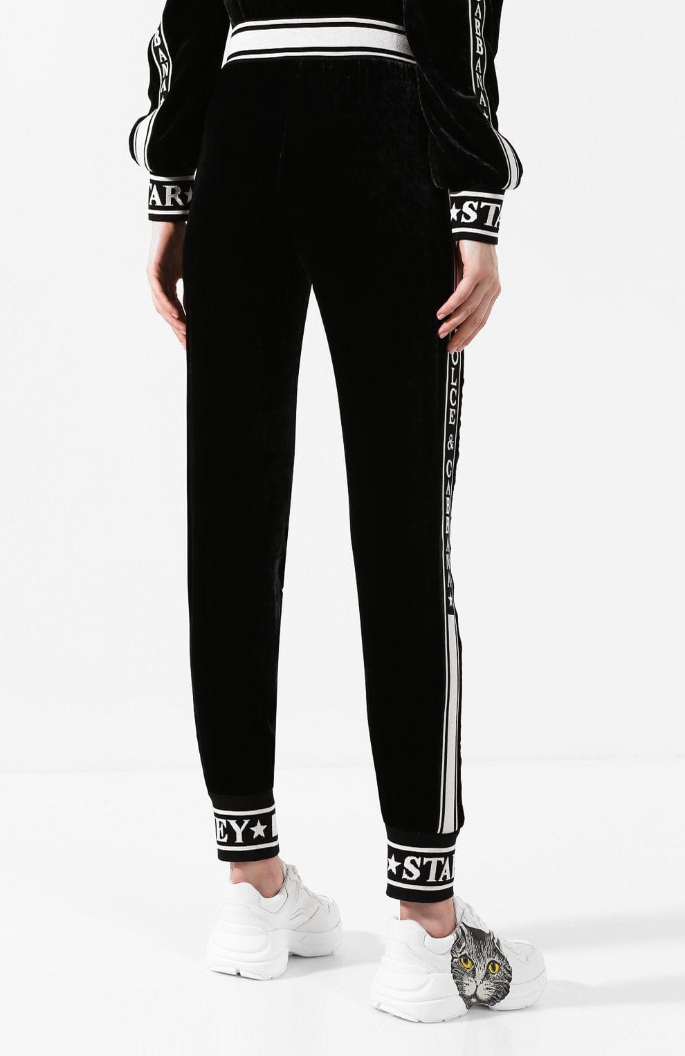 Shop Dolce & Gabbana 2023-24FW Faux fur jogging pants