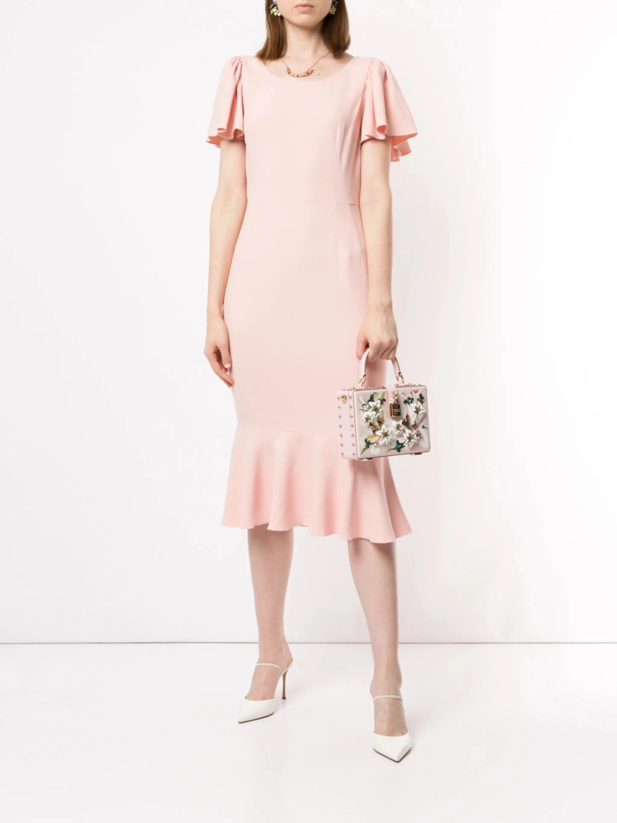 Dolce & Gabbana Flutter Sleeve Midi Dress