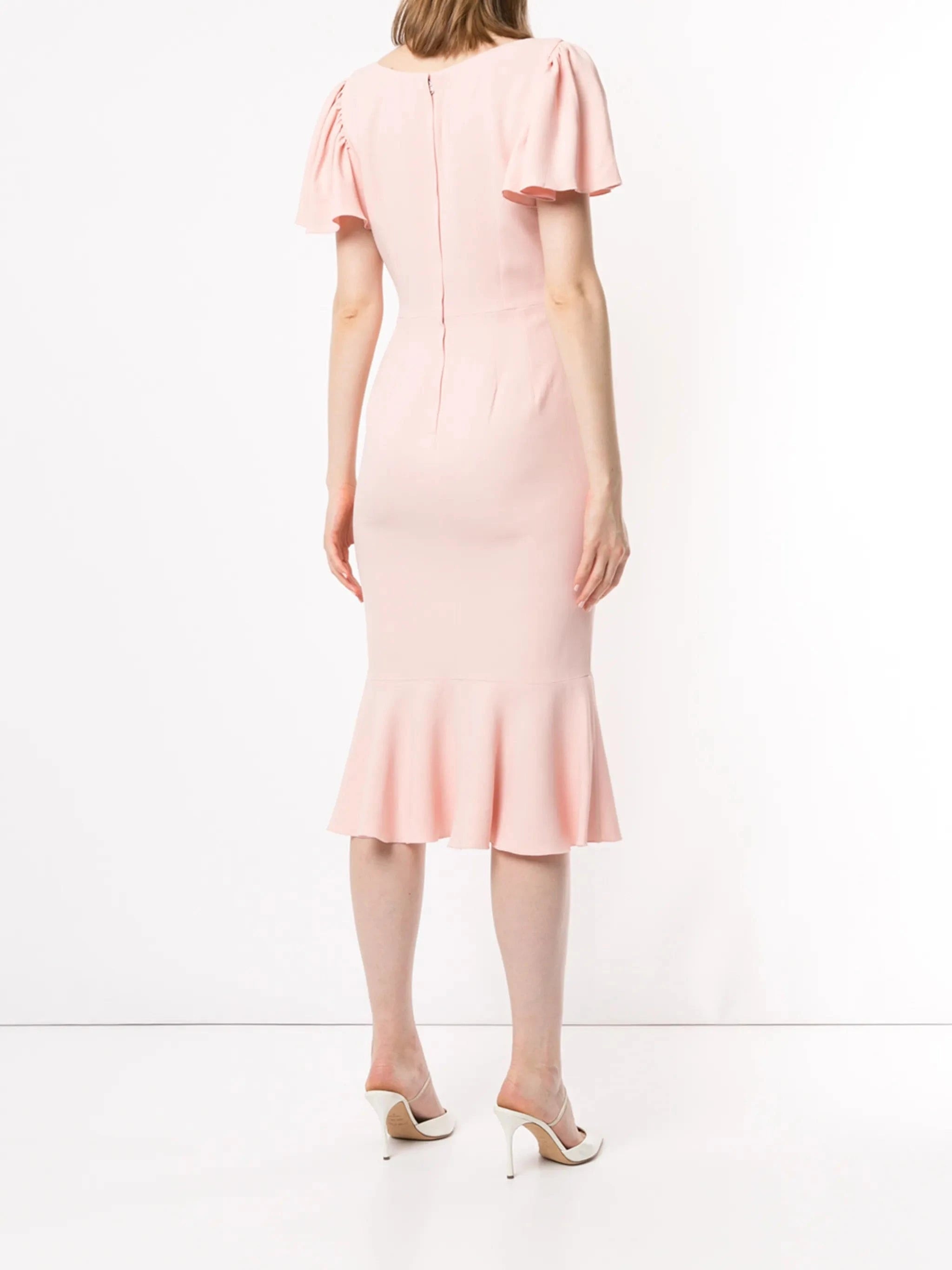 Dolce & Gabbana Flutter Sleeve Midi Dress