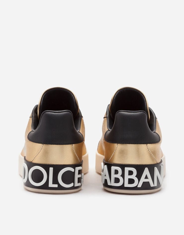 Dolce & Gabbana Foiled Calfskin Portofino Sneakers