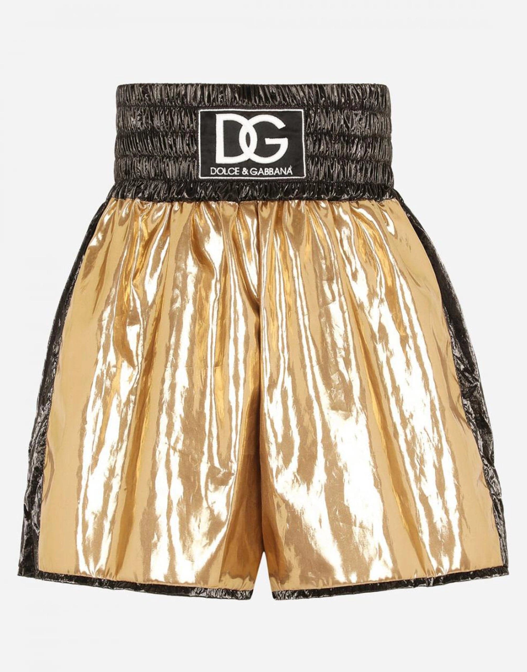 Foiled-Gold Nylon Shorts